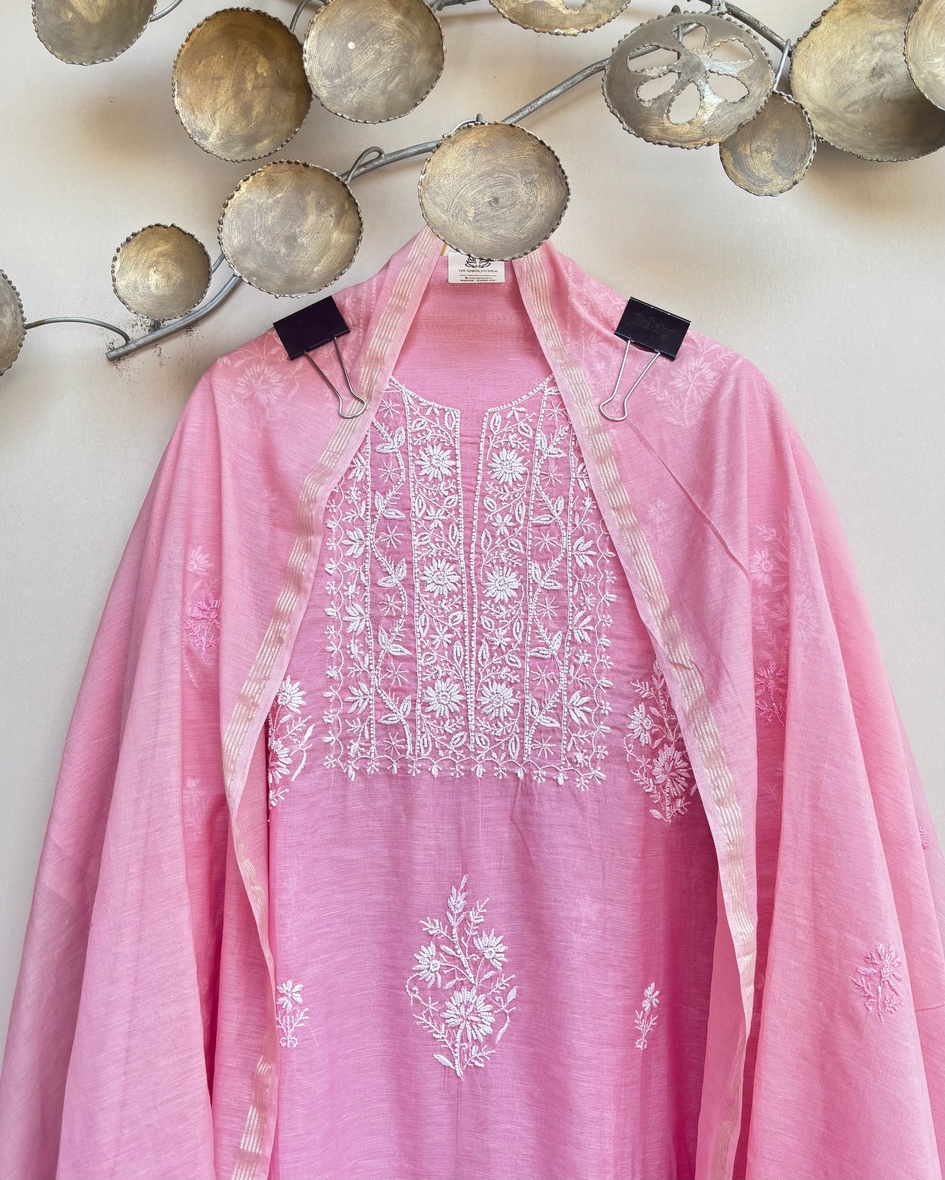 Blush Chikankari Unstitched Suit