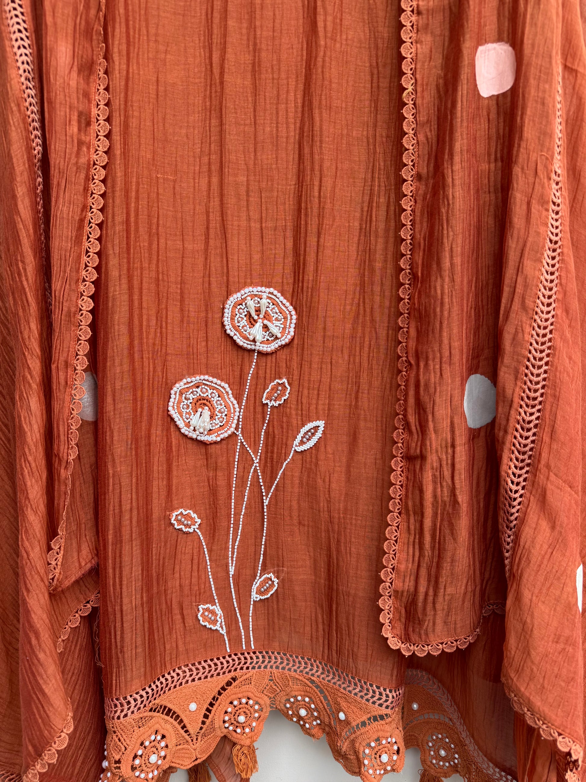 Fiza Polka Pearl Unstitched Suit