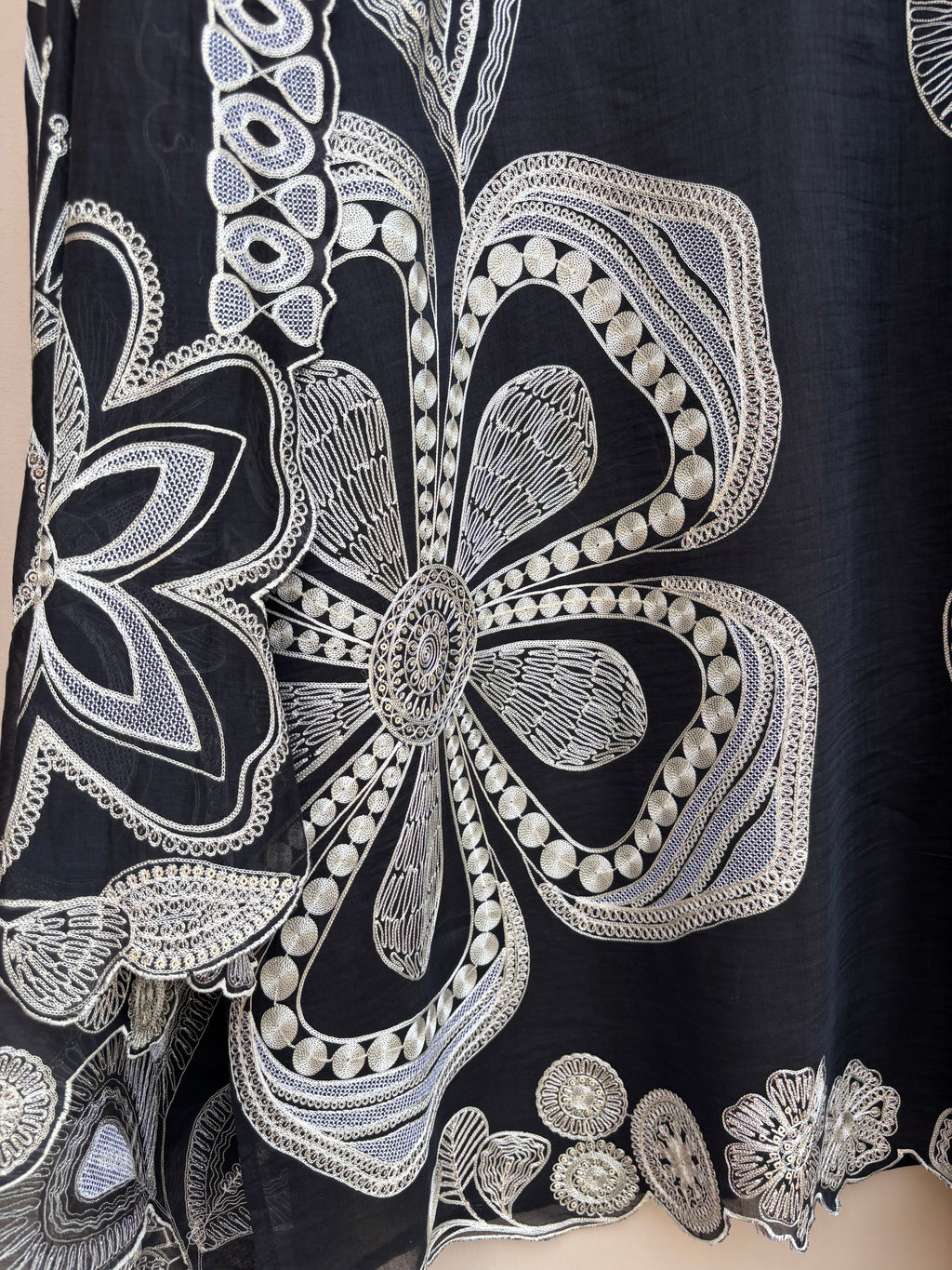 Mulmul Chanderi Dori Sequence Embroidery Suit