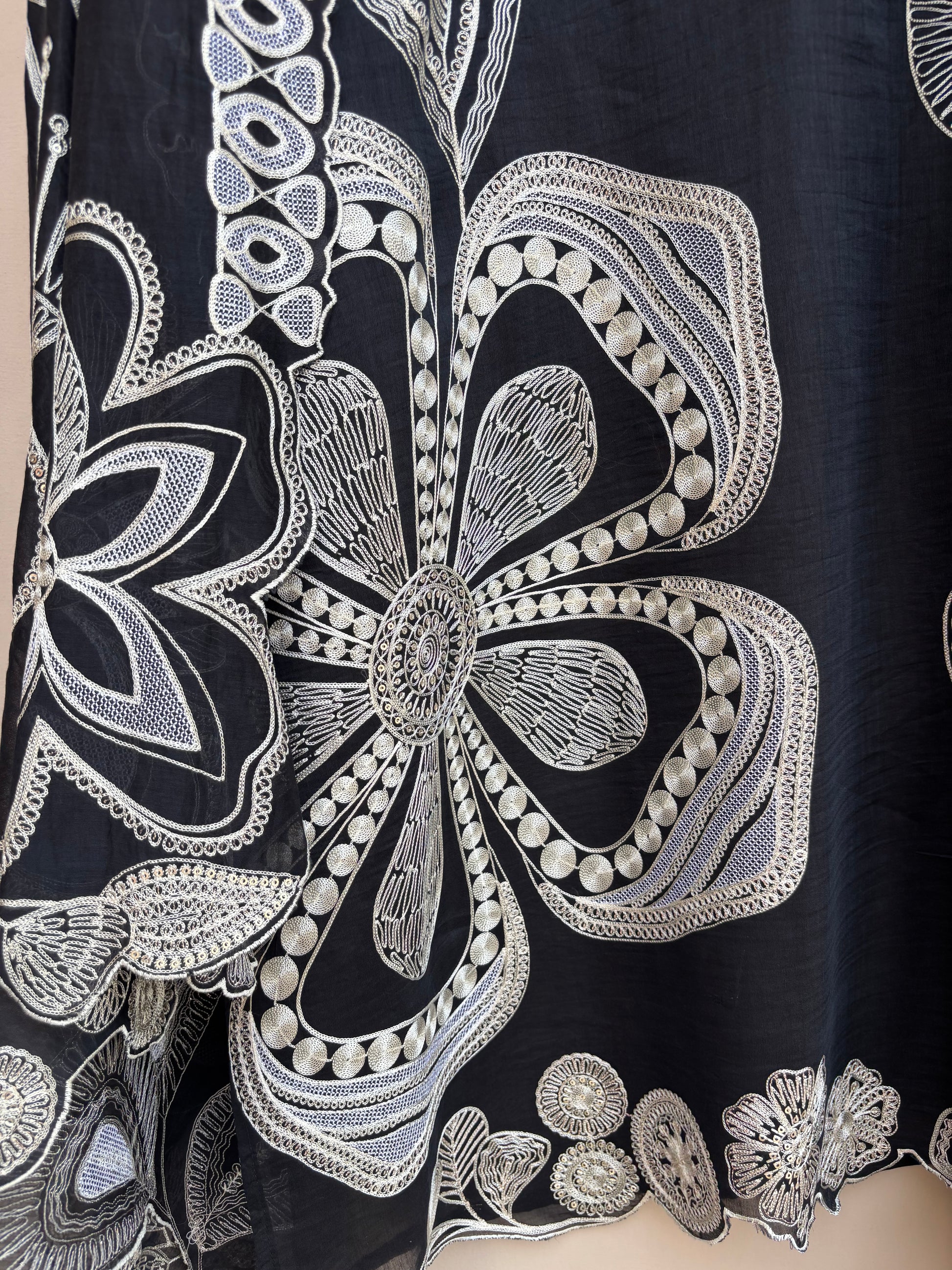 Mulmul Chanderi Dori Sequence Embroidery Suit