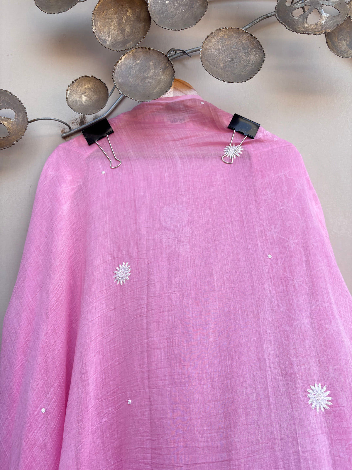 Anarkali Pure Mulmul Luckhnavi Unstitched Suit with Pearl Embroidery