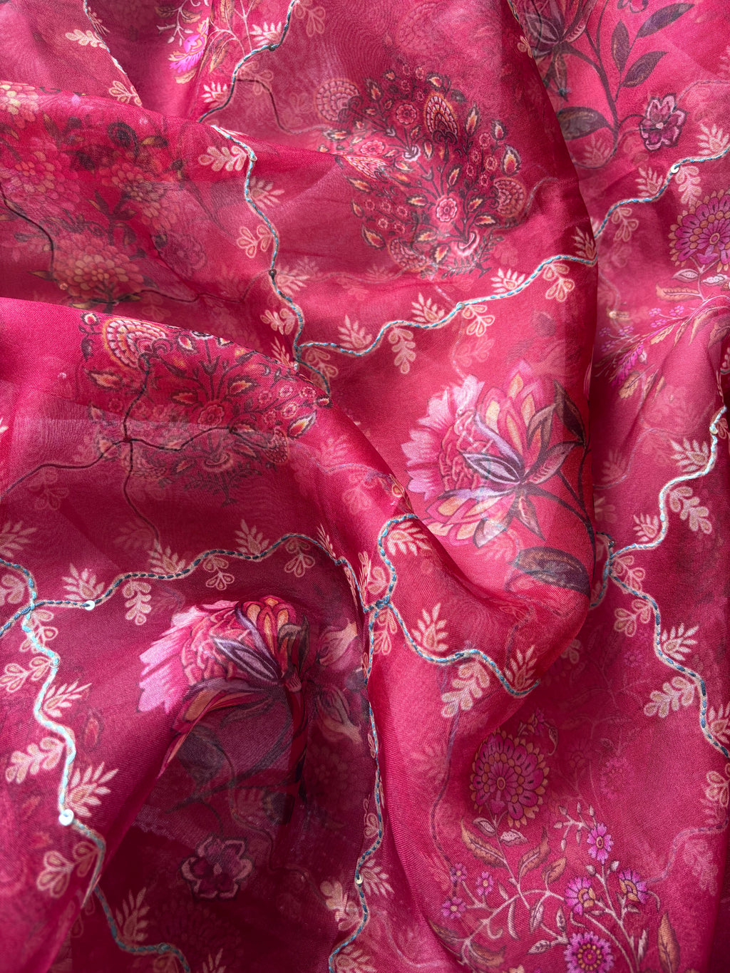 Zivara Bloom Pure Organza Unstitched Suit