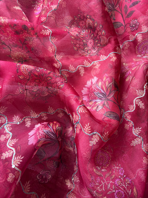Zivara Bloom Pure Organza Unstitched Suit