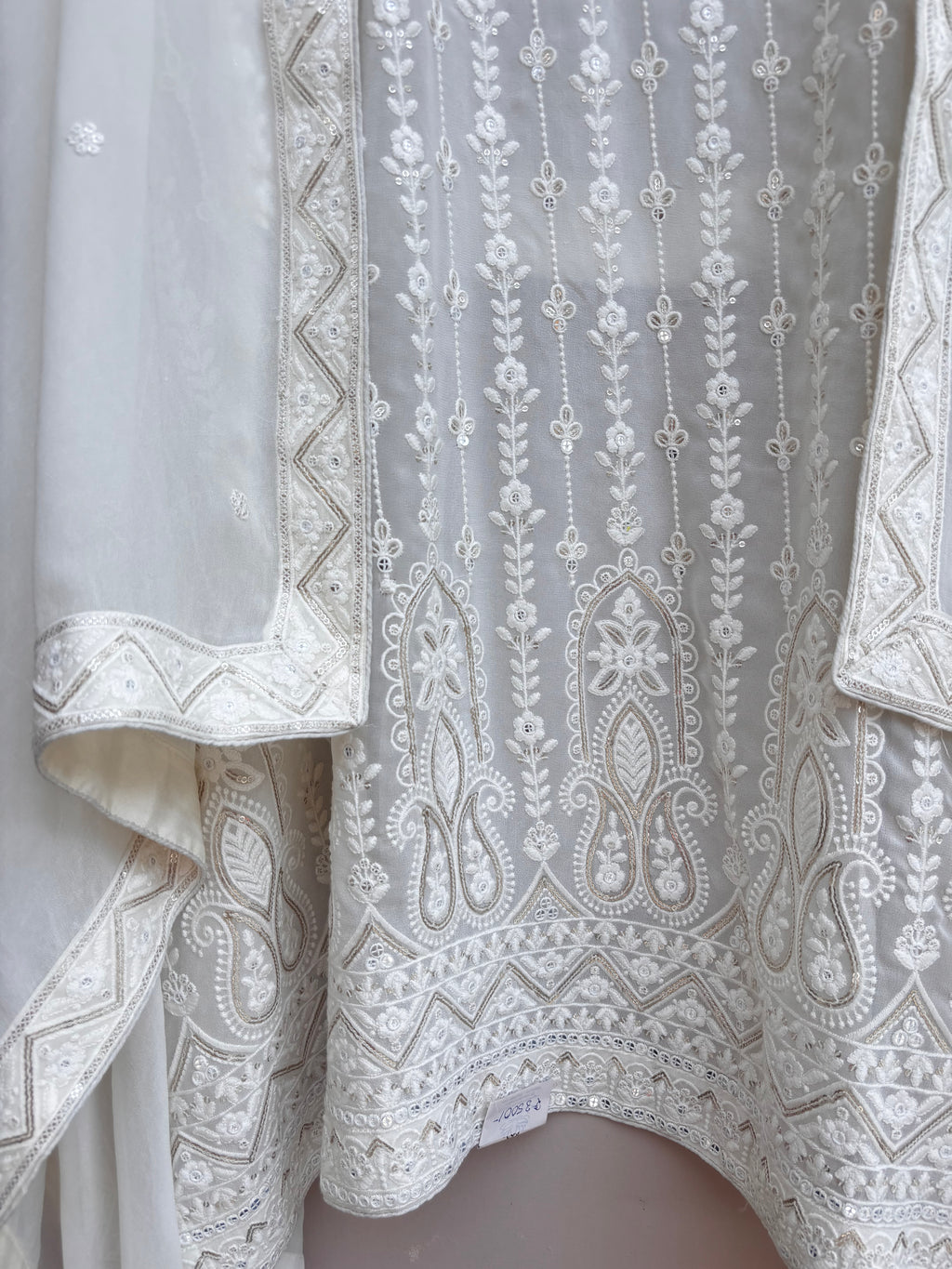 Moonlit Ivory Georgette Unstitched Suit