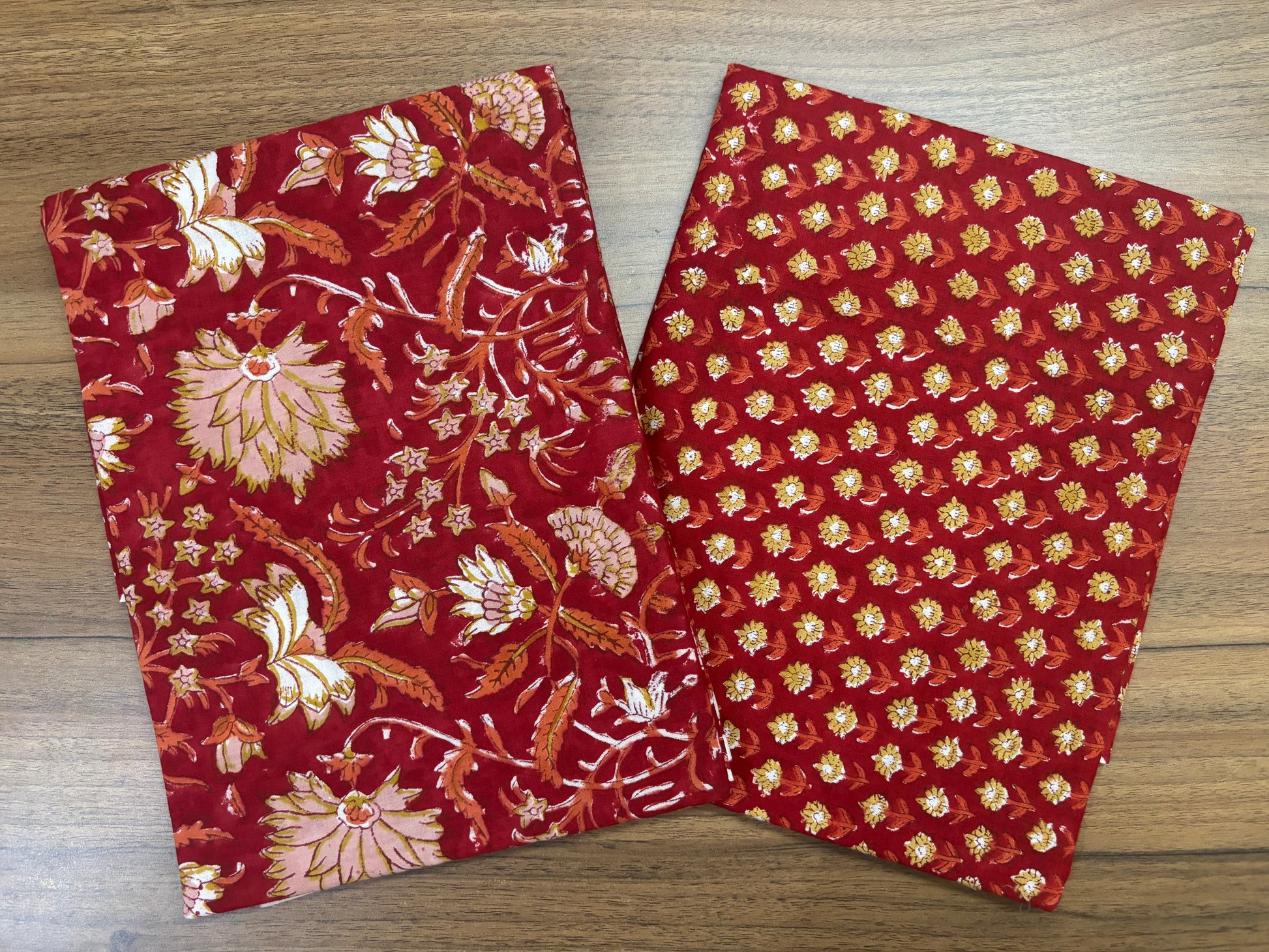 Red Kalamkari Mulmul Cotton 2pc Set