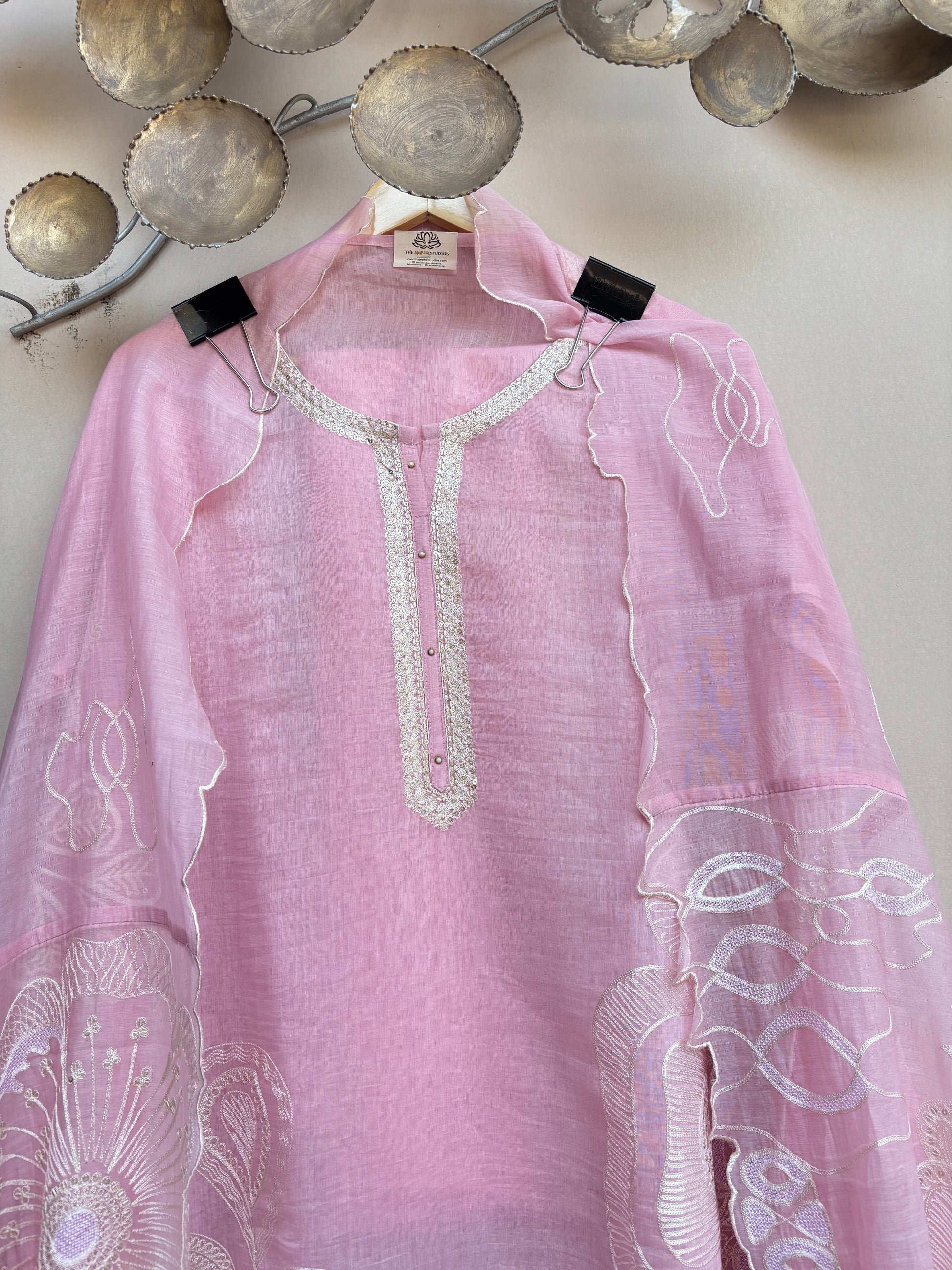 Mulmul Chanderi Dori Sequence Embroidery Suit