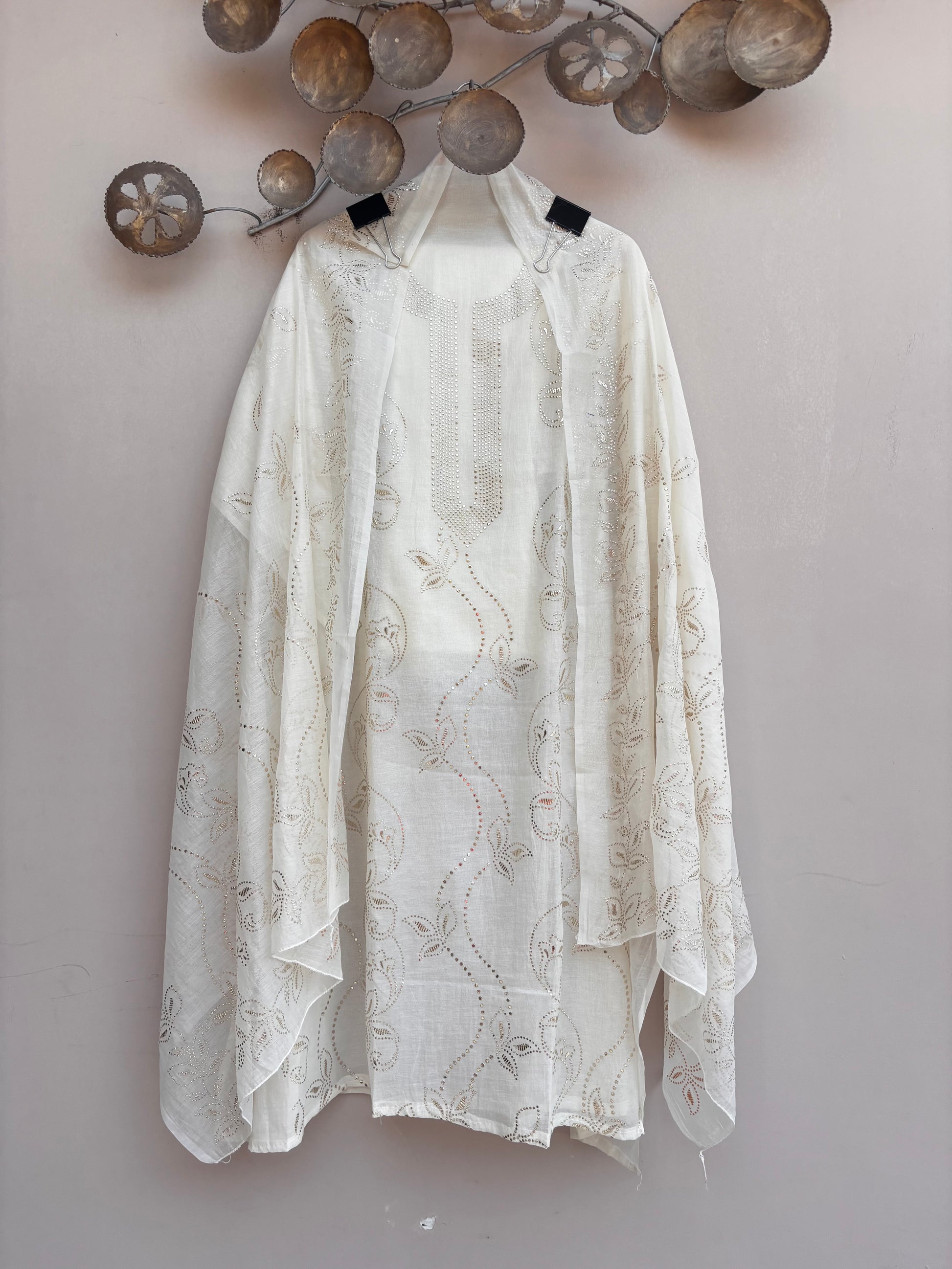 Pearl Noor Mulmul Chanderi Unstitched Suit