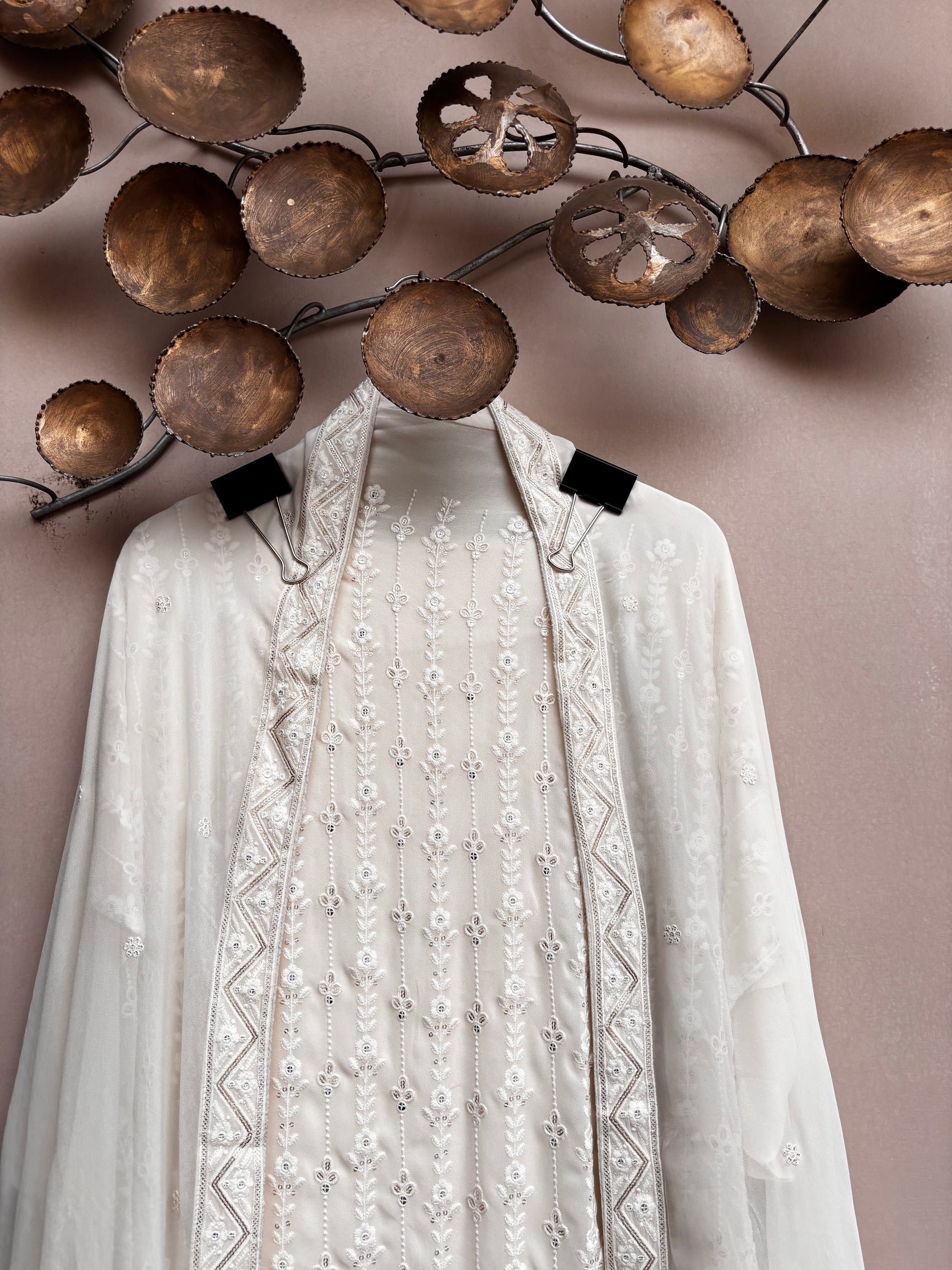 Moonlit Ivory Unstitched Suit