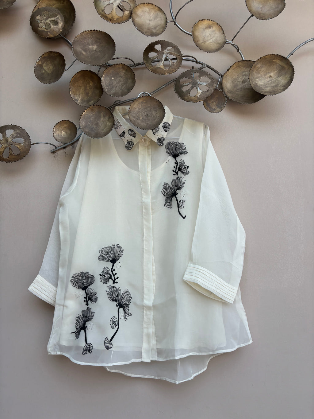 White Blossom Soft Organza Shirt