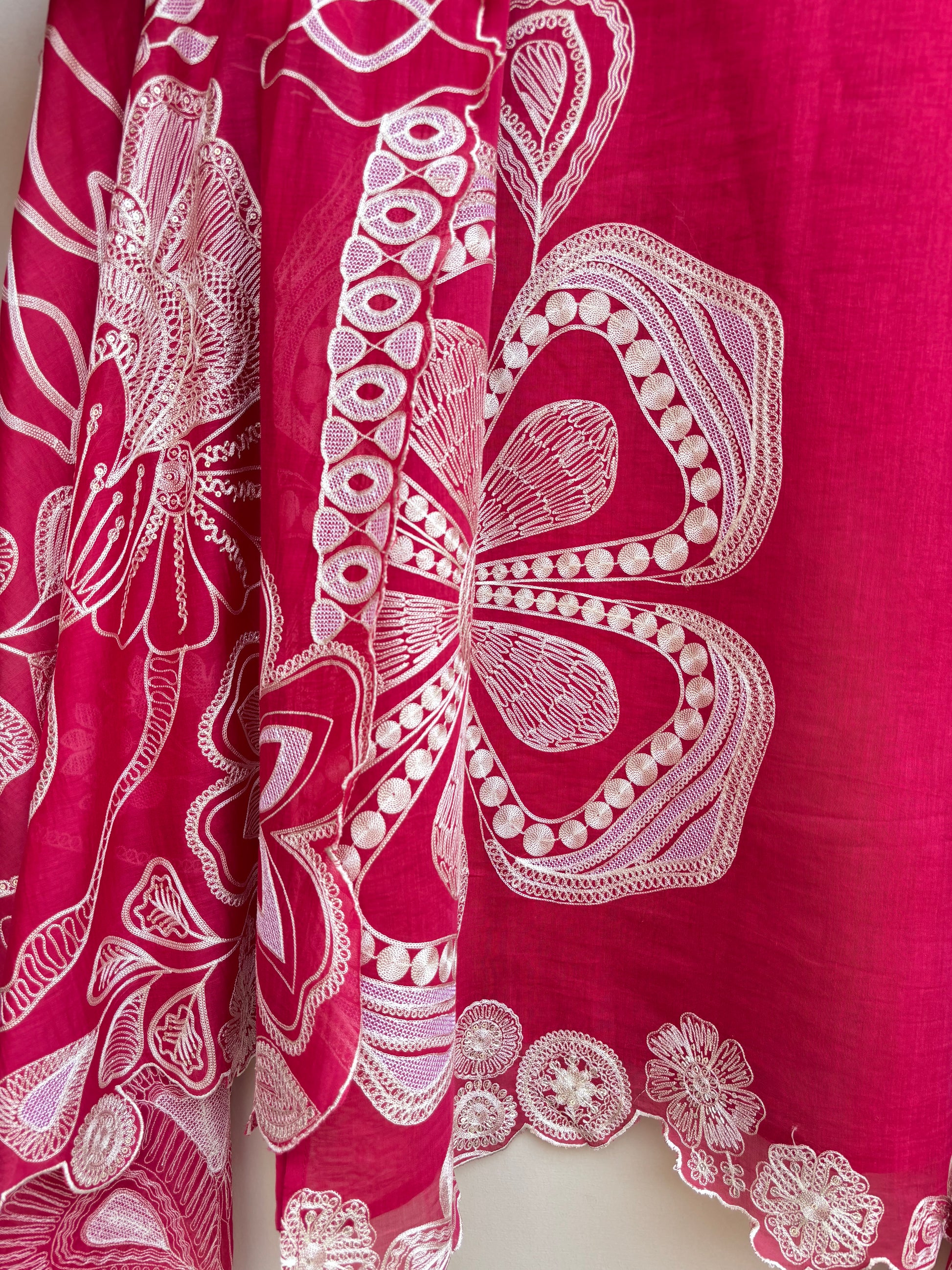 Mulmul Chanderi Dori Sequence Embroidery Suit