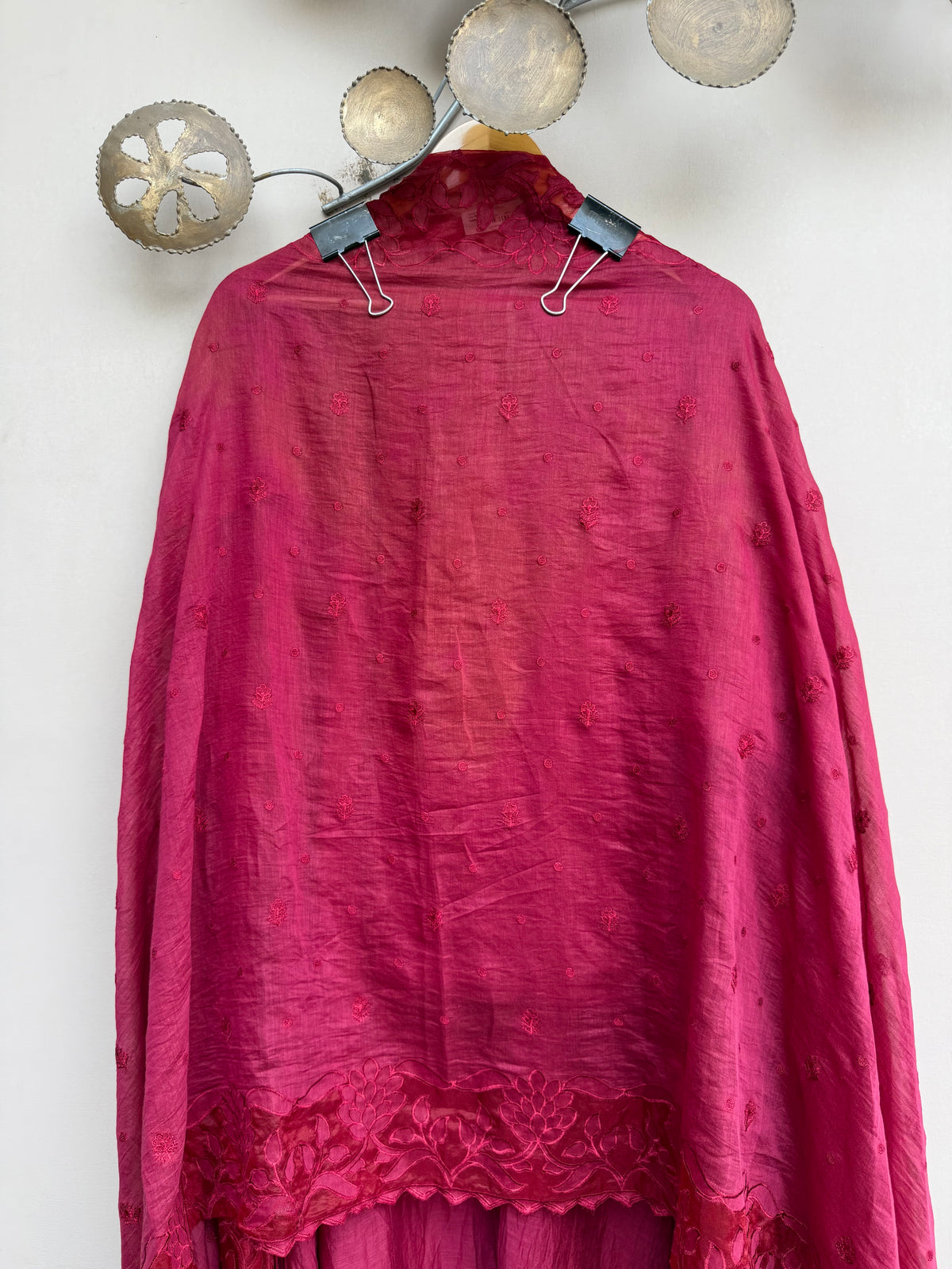 Applique Grace Mulmul Chanderi Unstitched Suit
