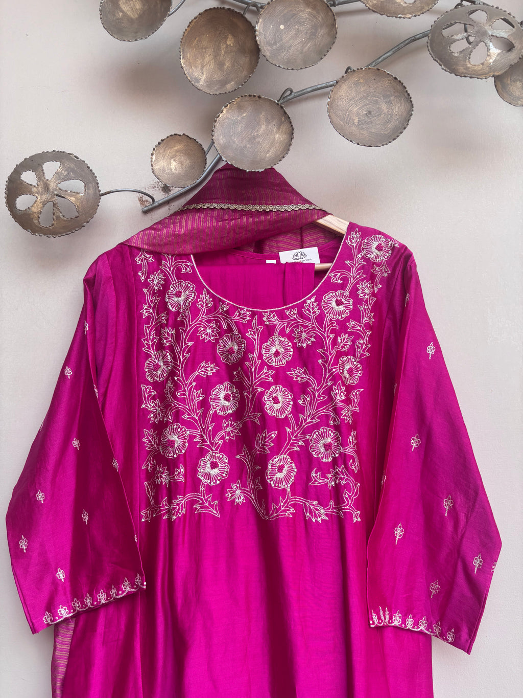 Gulbano Chanderi Silk Kurta Set