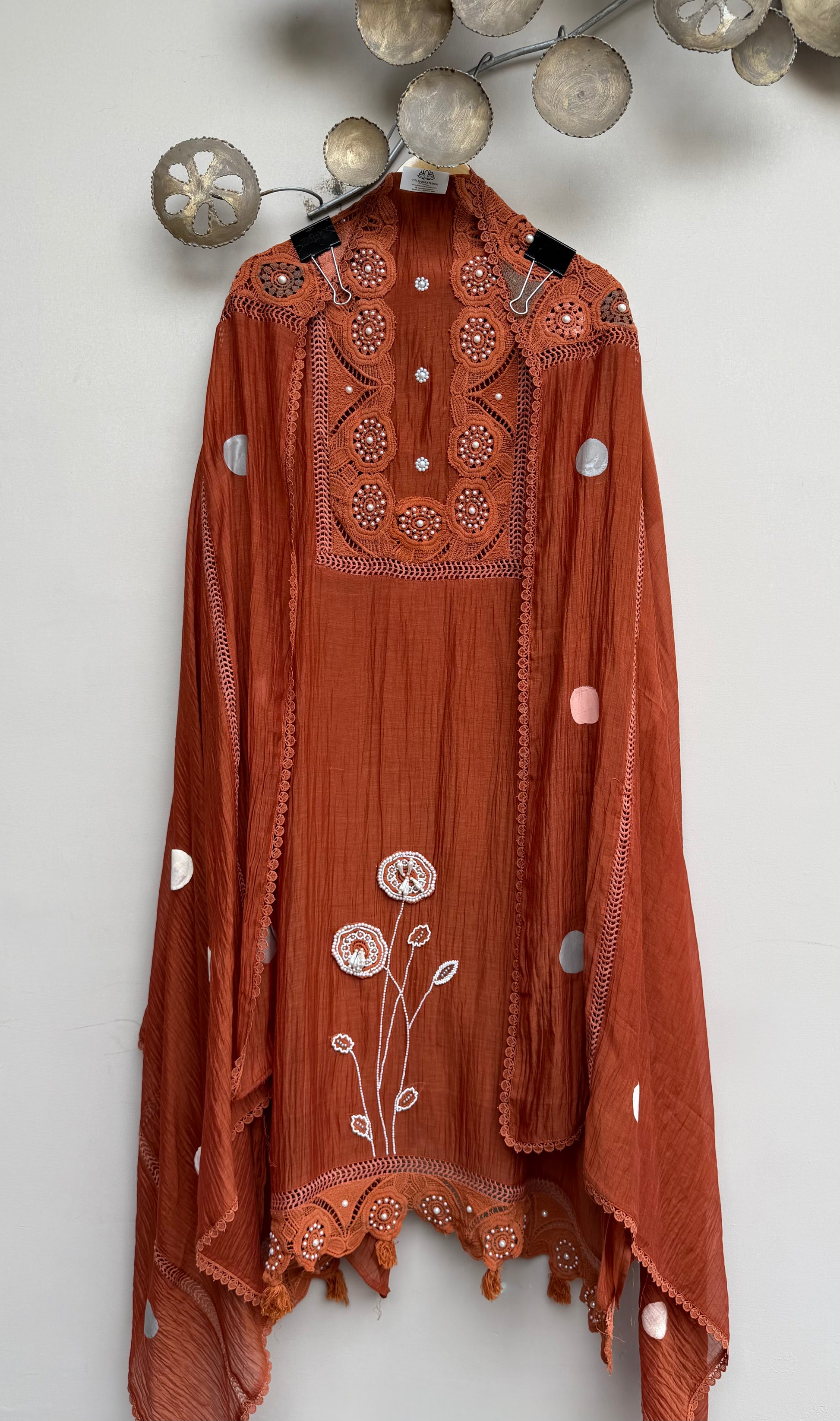 Fiza Polka Pearl Unstitched Suit