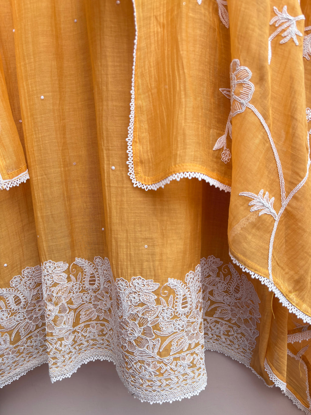 Tasneem Pearl Mulmul Chanderi Unstitched Suit