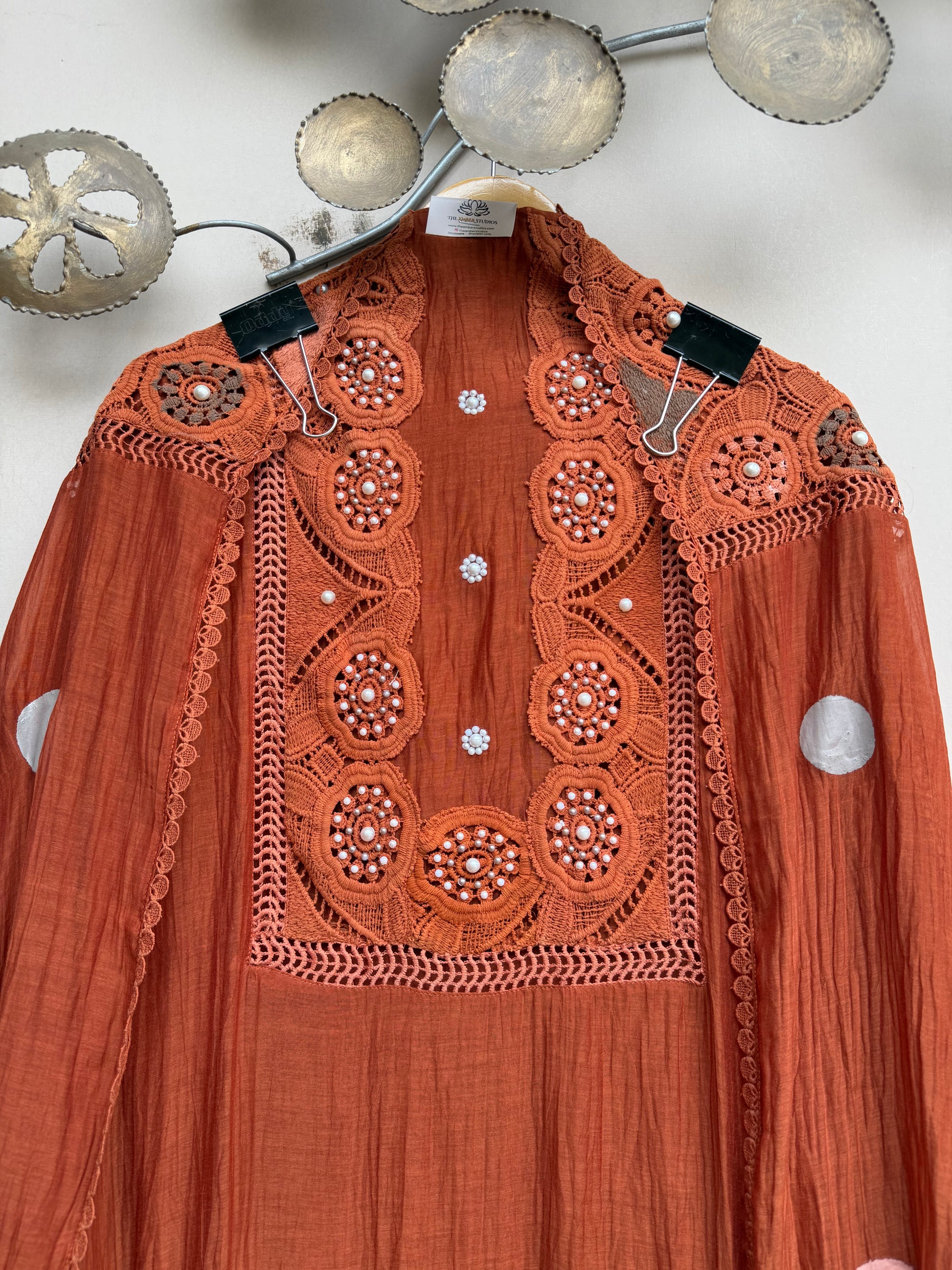 Fiza Polka Pearl Unstitched Suit
