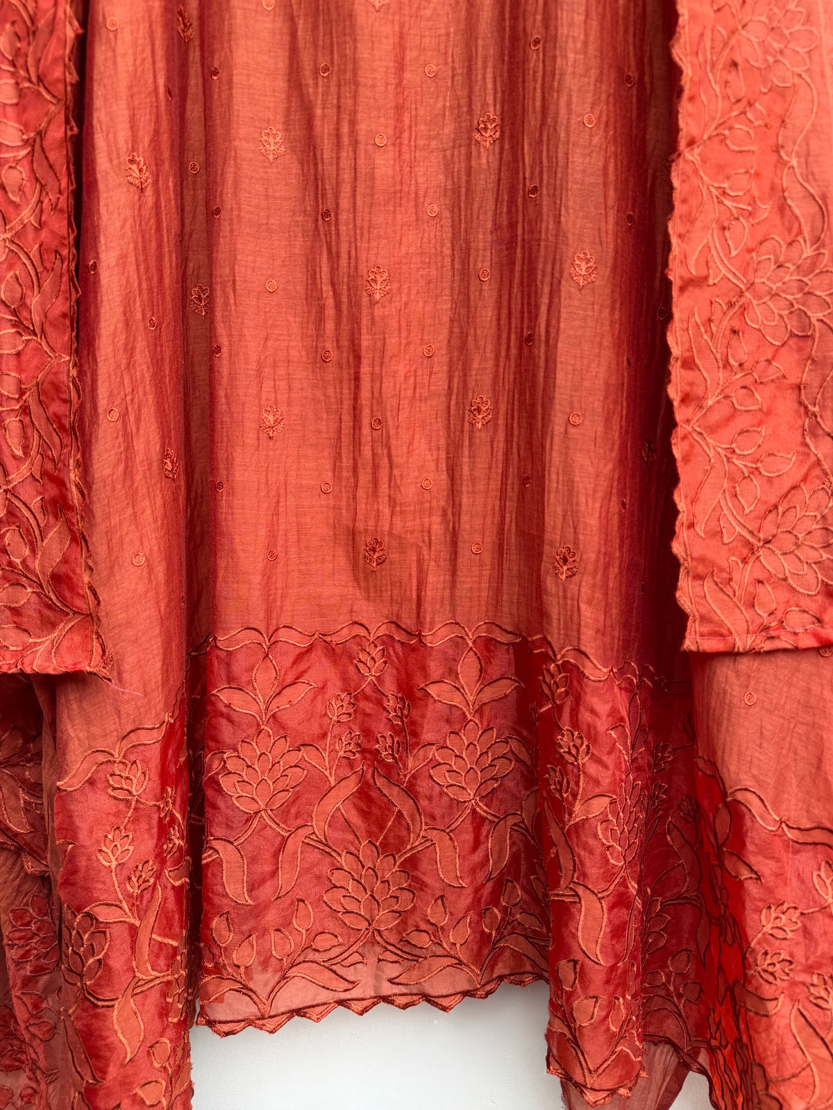 Applique Grace Mulmul Chanderi Unstitched Suit