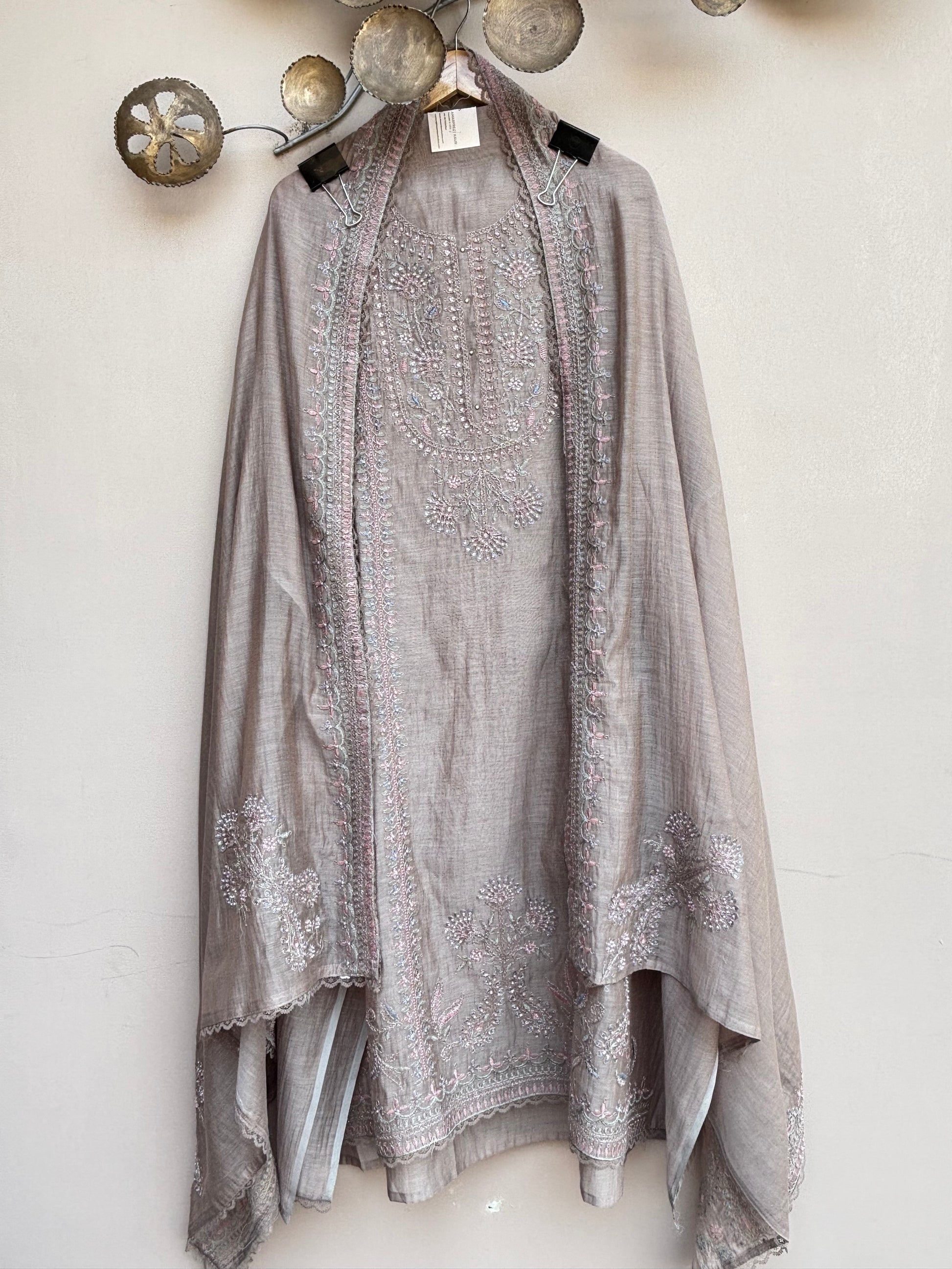 Moonstone Veil Mulchanderi Unstitched Suit