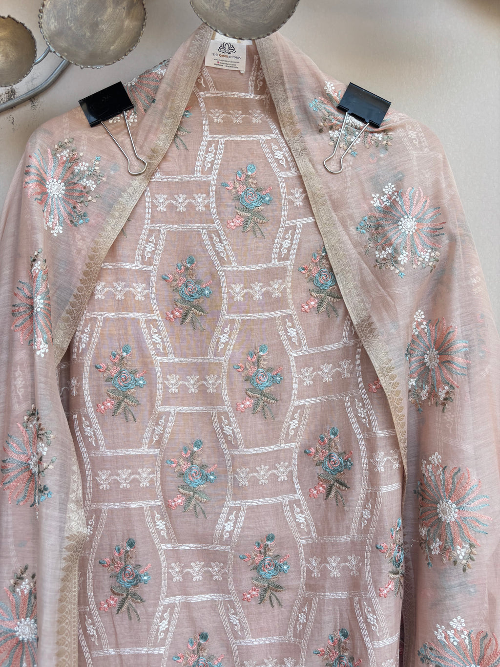 Mulmul Chanderi Thread Embroidery Suit With Dupatta