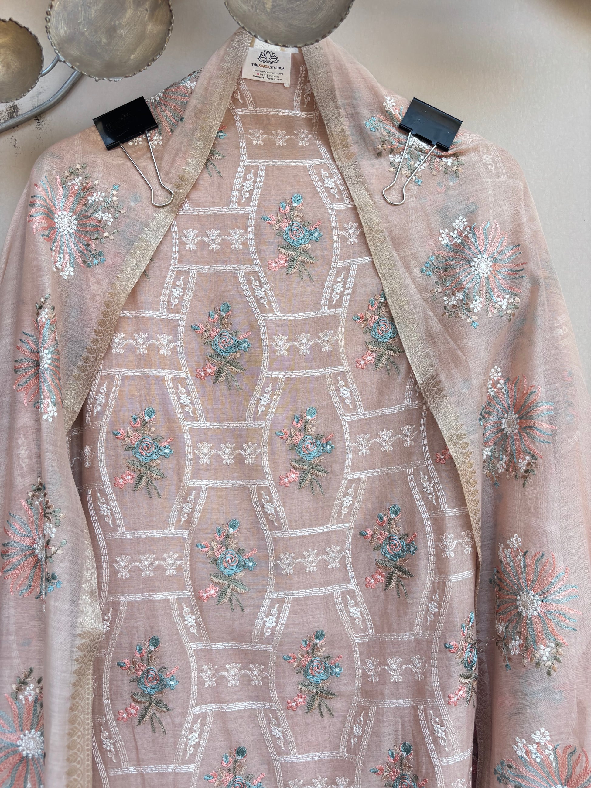 Mulmul Chanderi Thread Embroidery Suit With Dupatta