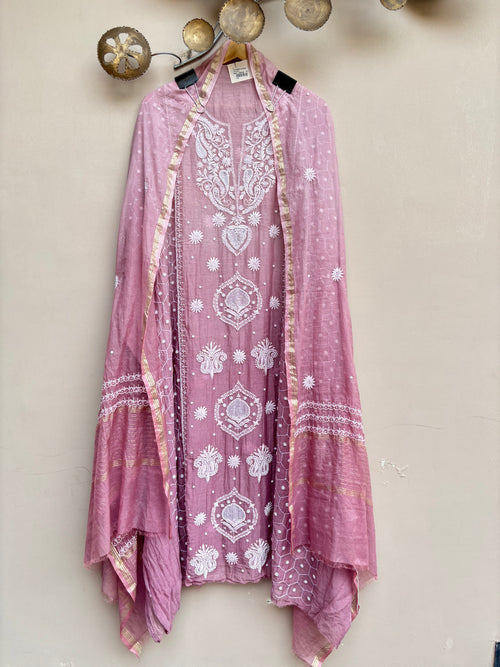 Mulchanderi Luckhnavi 3pc Unstitched Suit