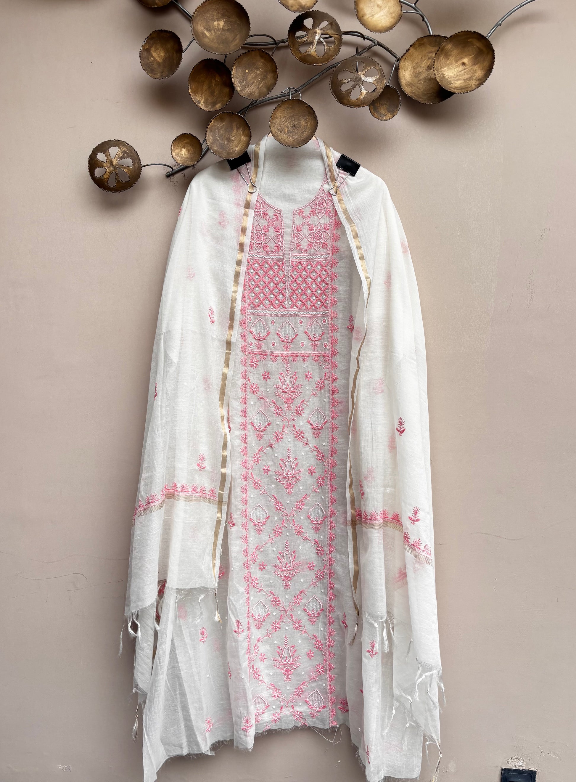 Pearl Blush Unstitched Suit