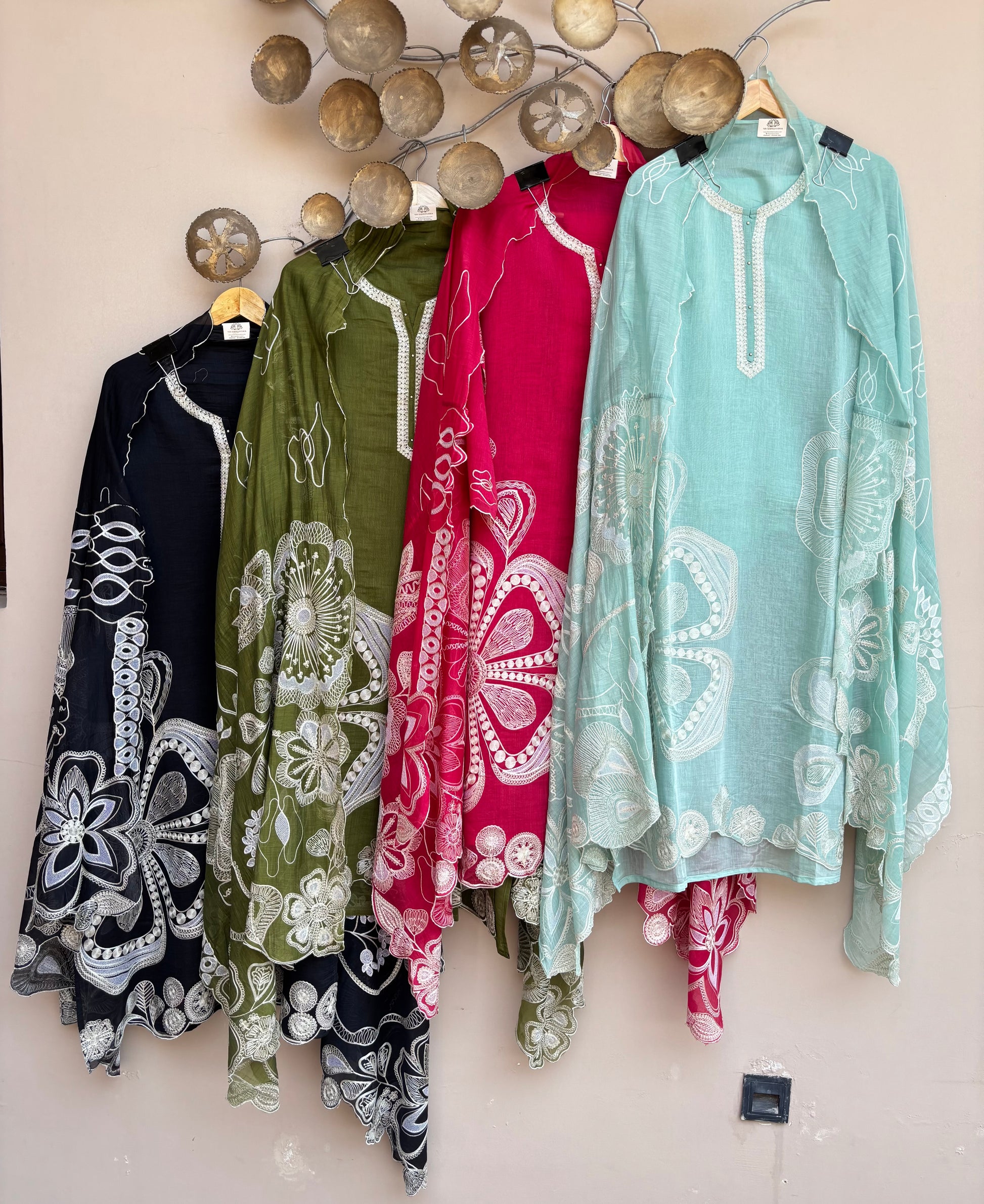 Mulmul Chanderi Dori Sequence Embroidery Suit