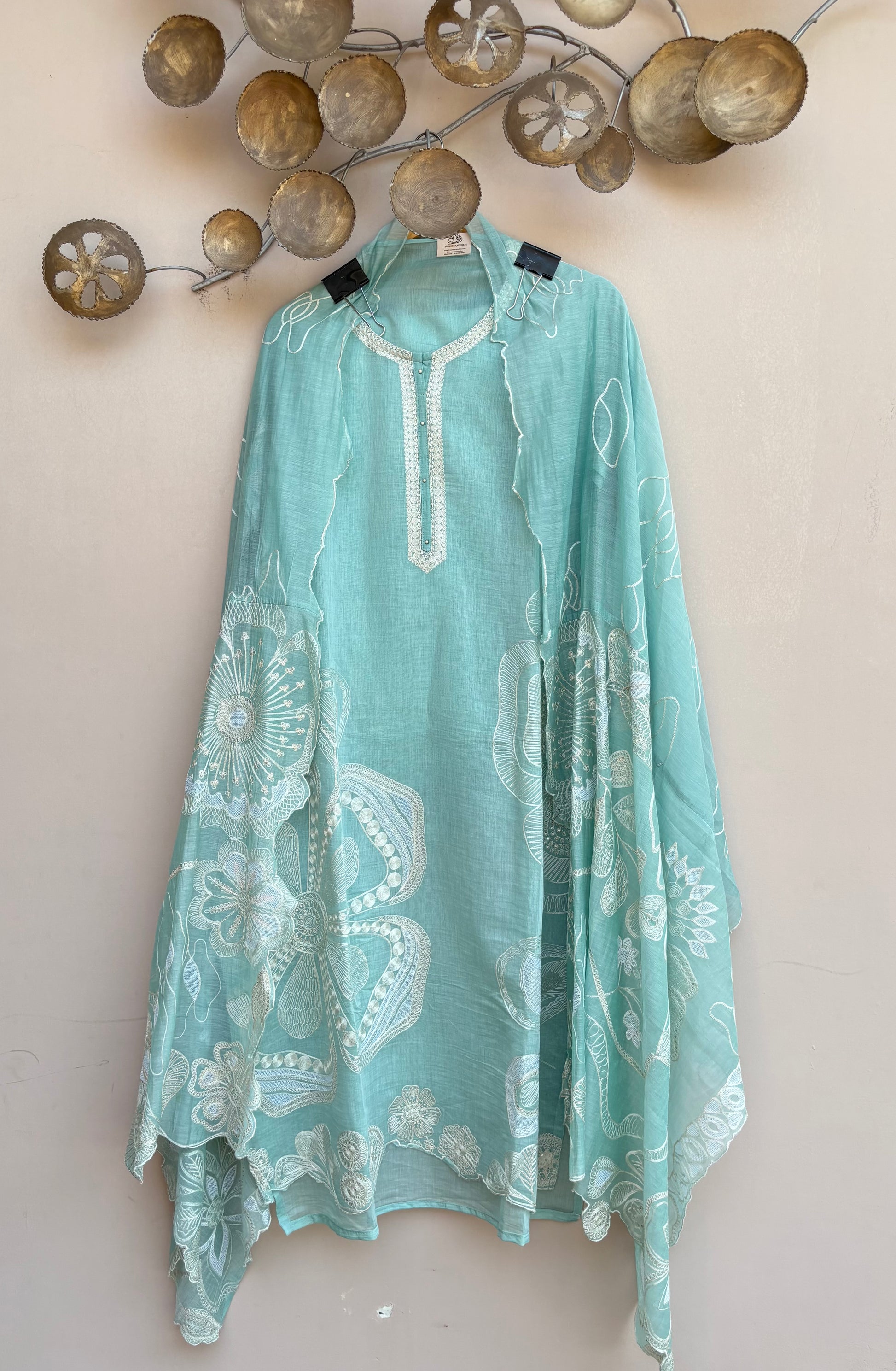 Mulmul Chanderi Dori Sequence Embroidery Suit