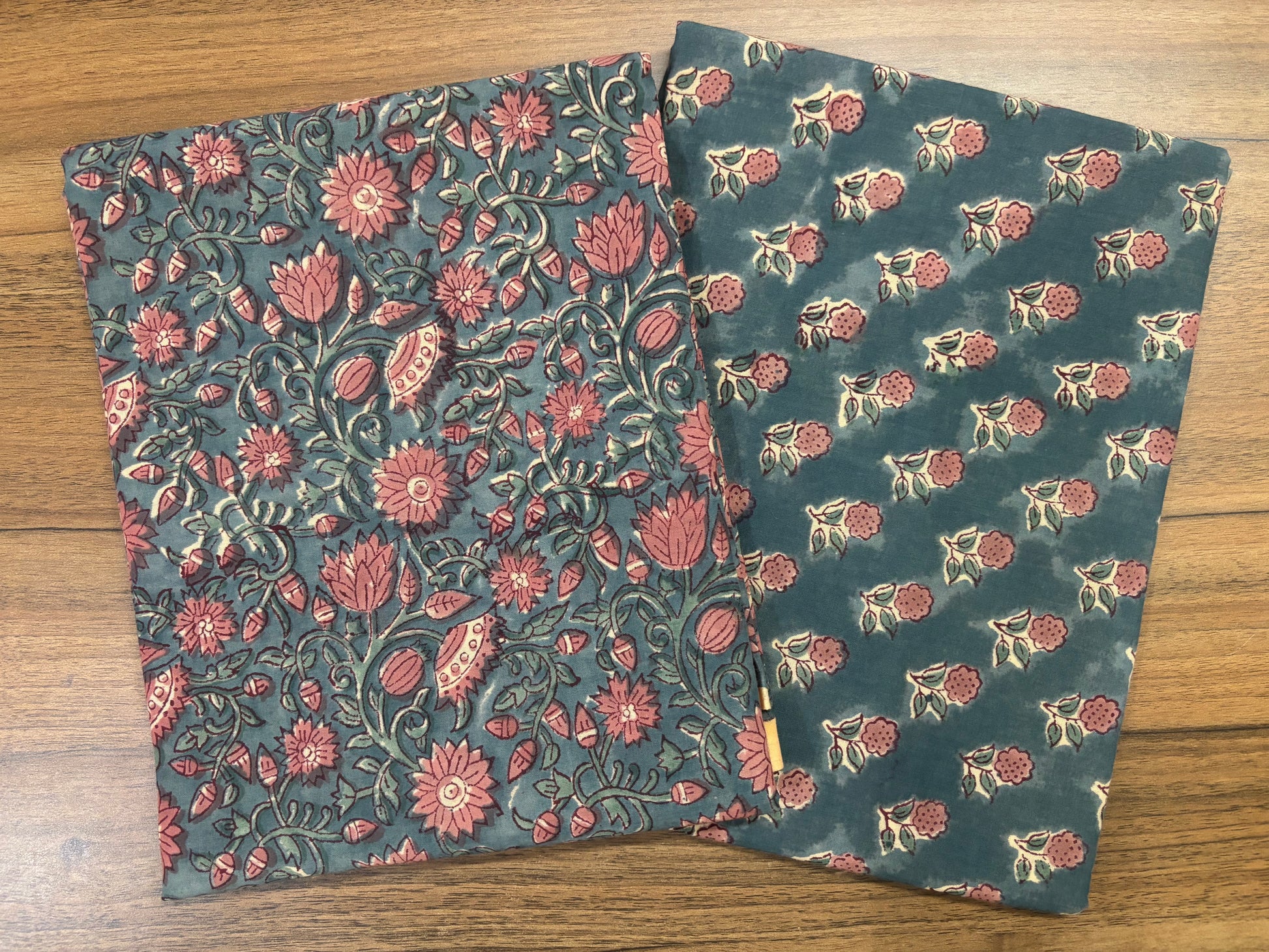 Sage Green Kalamkari Mulmul Cotton 2pc Set
