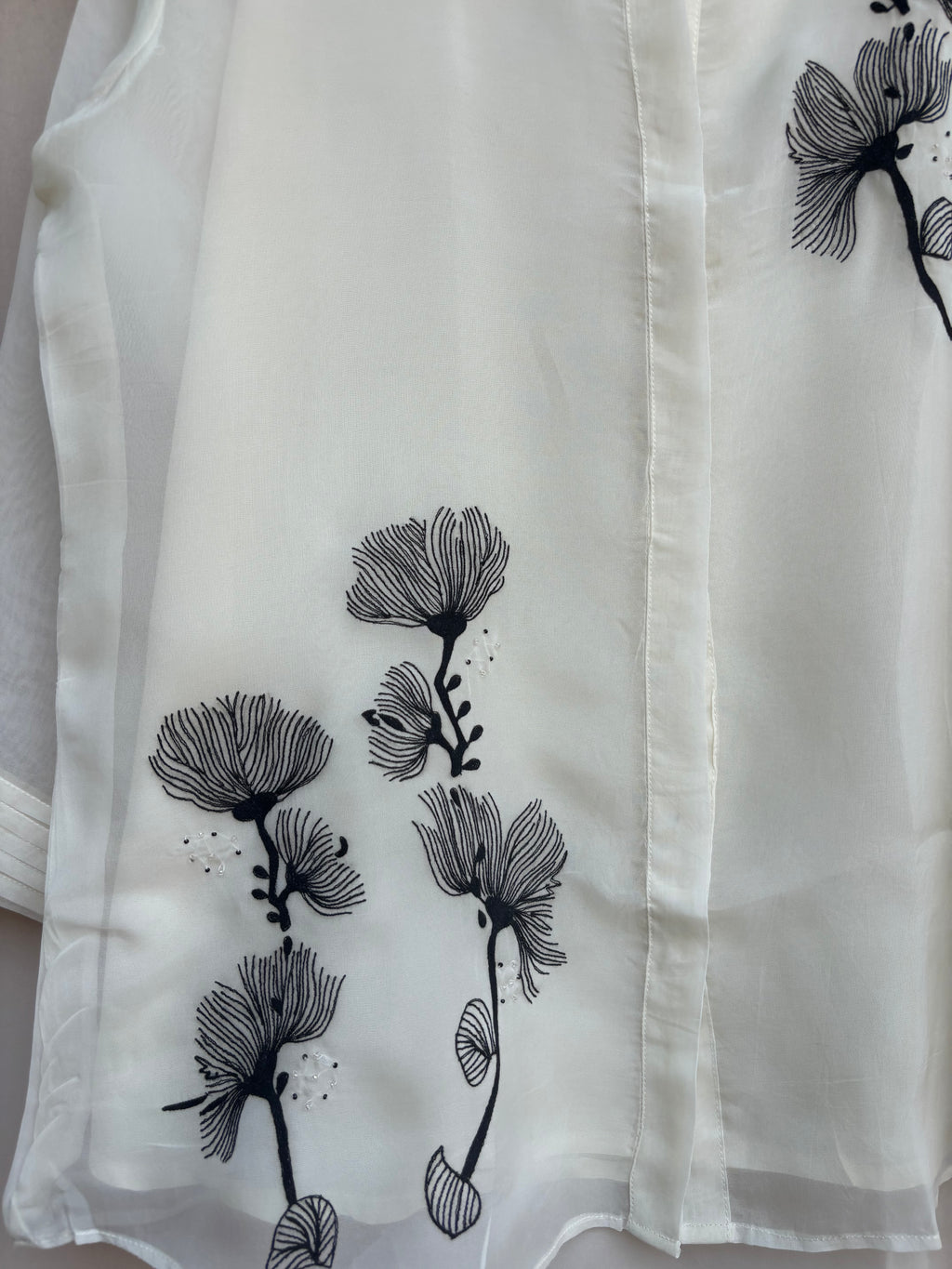 White Blossom Soft Organza Shirt