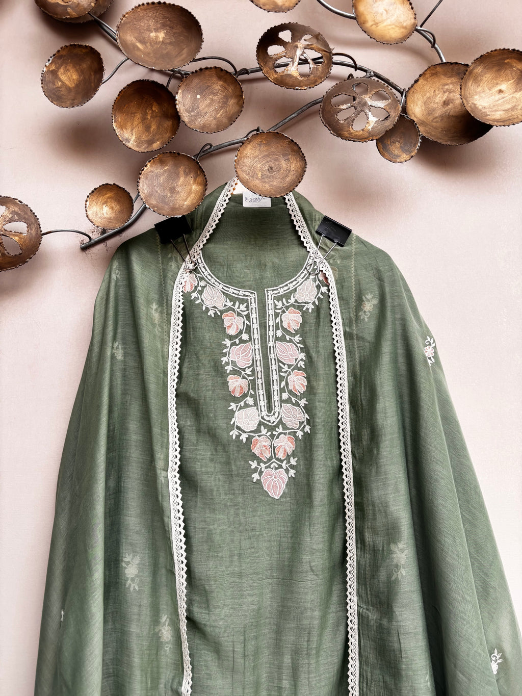 Mulmul Chanderi Suit with Kashmiri Embroidery
