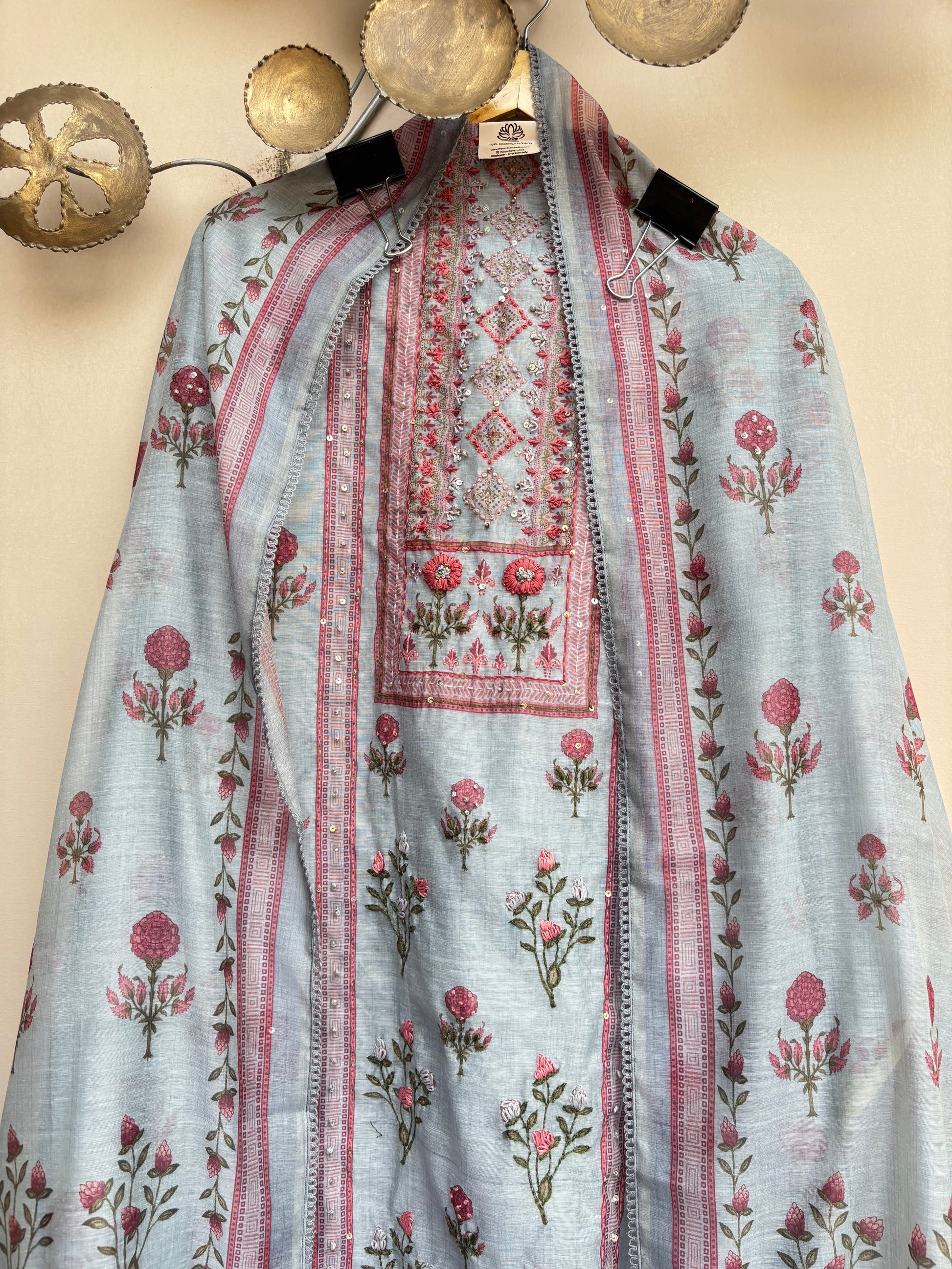 Blush Meadow Unstitched Suit