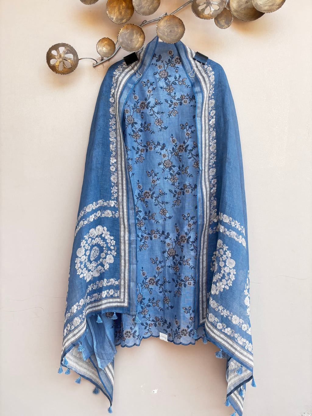 Blue Mirage Linen Unstitched Suit