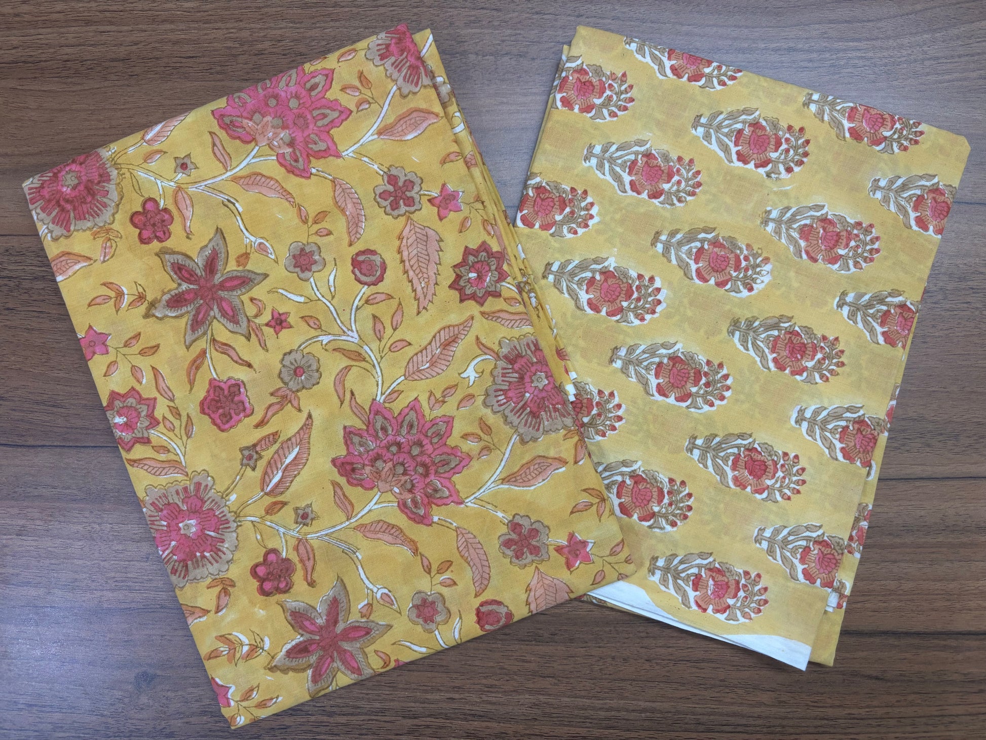Yellow Kalamkari Mulmul Cotton 2pc Set