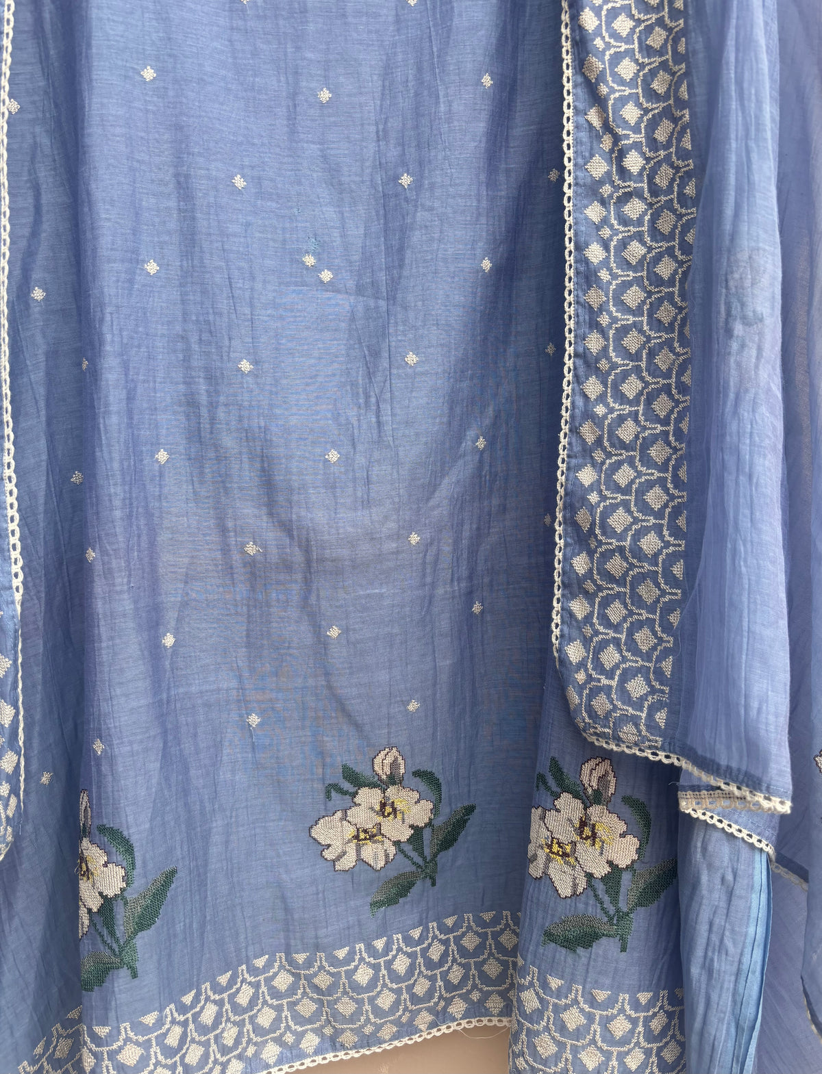 Eira Bloom Mulmul Chanderi Unstitched Suit