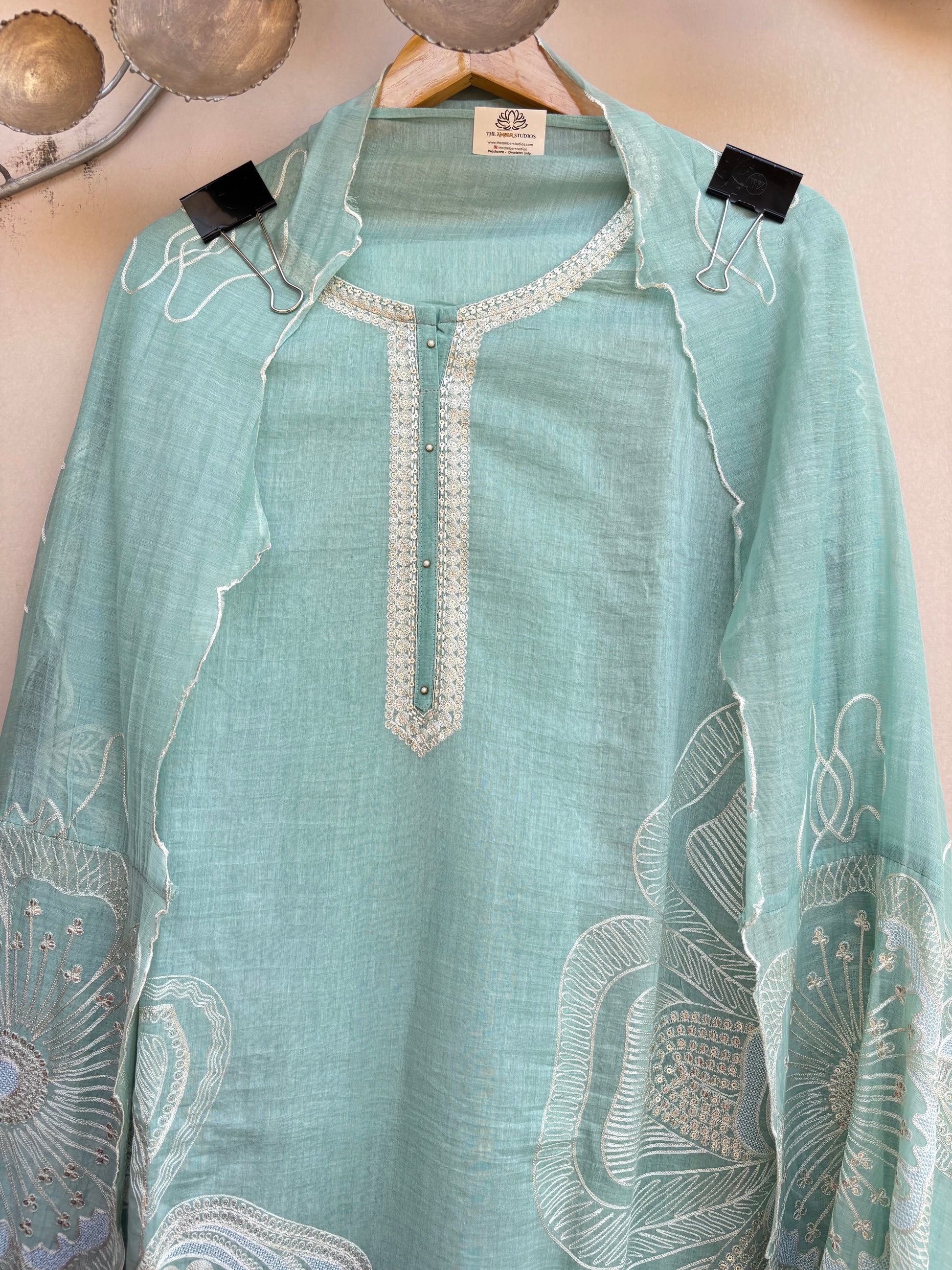Mulmul Chanderi Dori Sequence Embroidery Suit