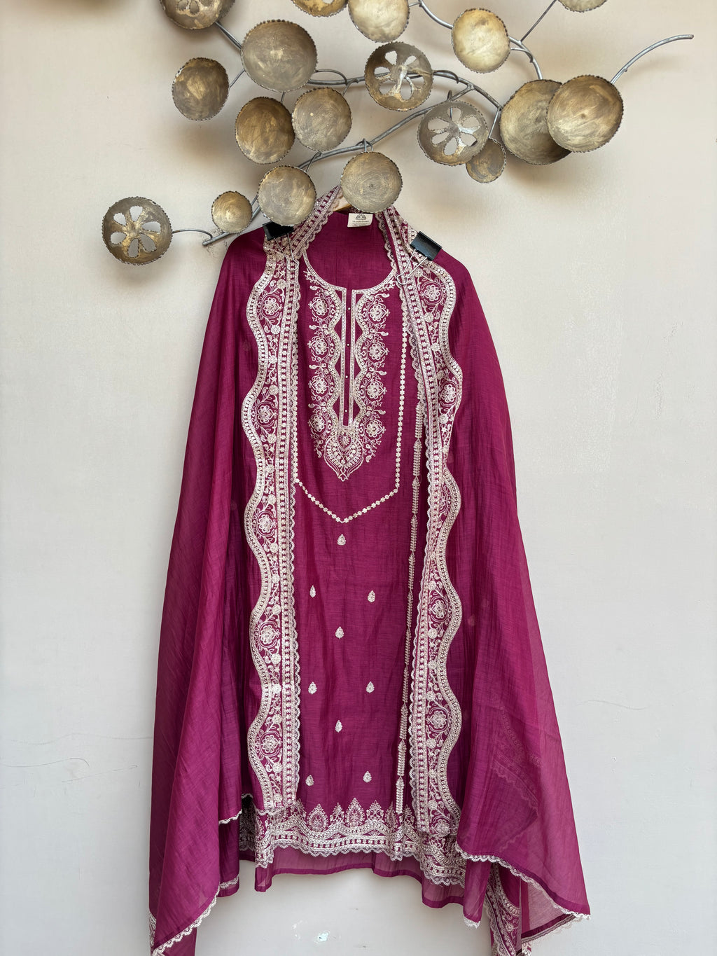 Fuchsia Noor Unstitched Suit