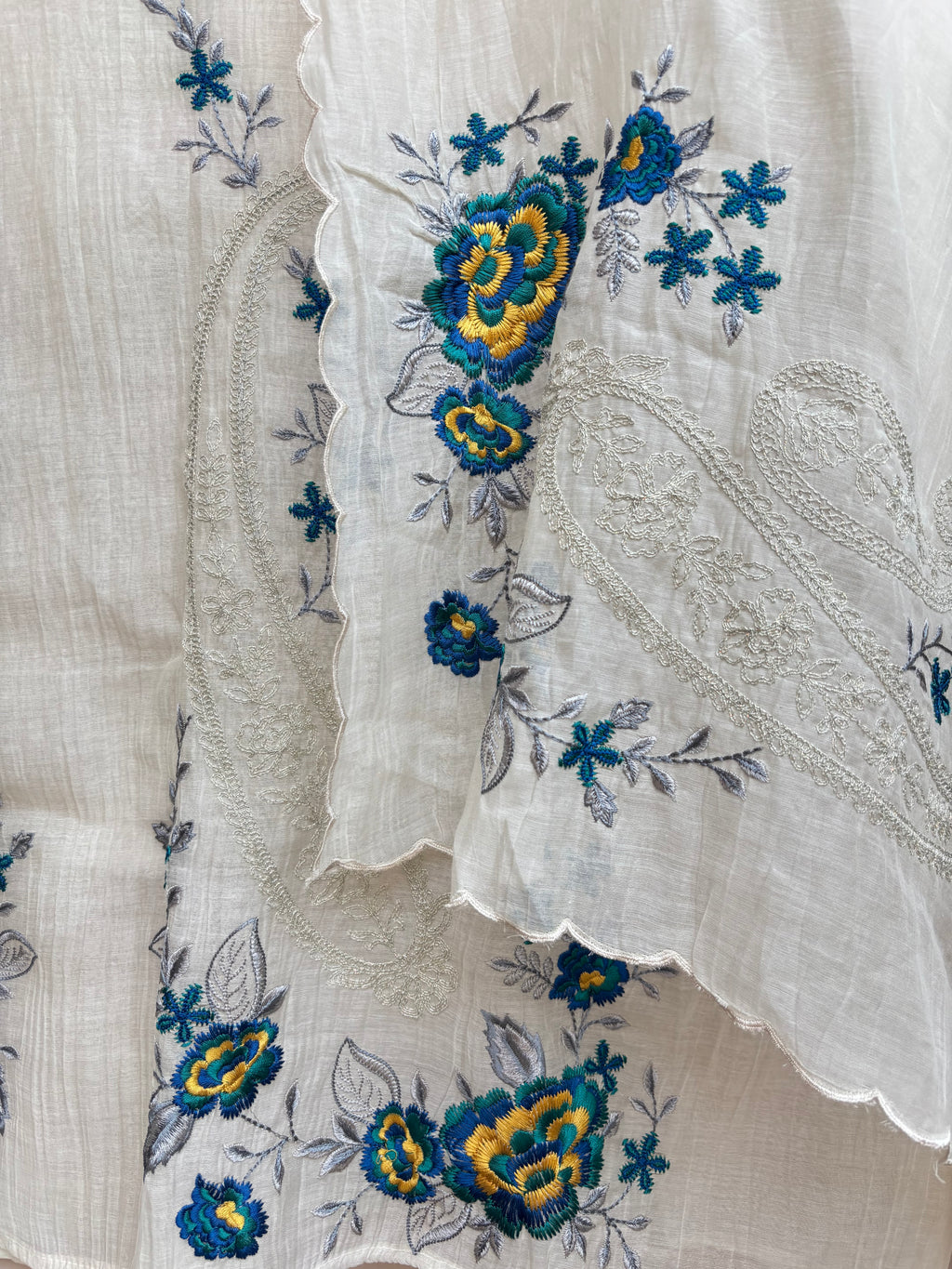 Ivory Bloom Whisper Unstitched Suit