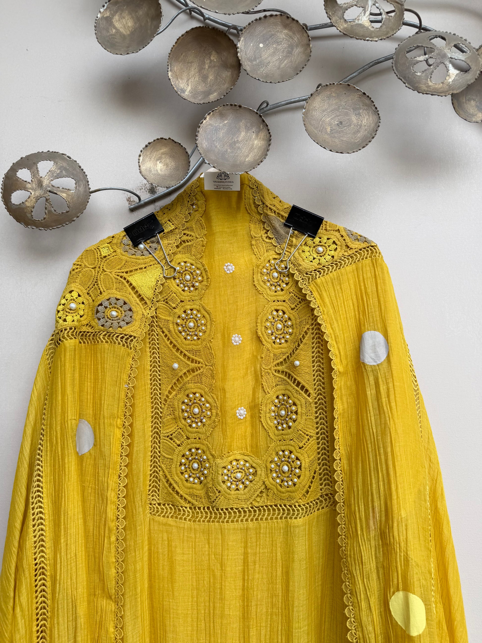 Fiza Polka Pearl Unstitched Suit