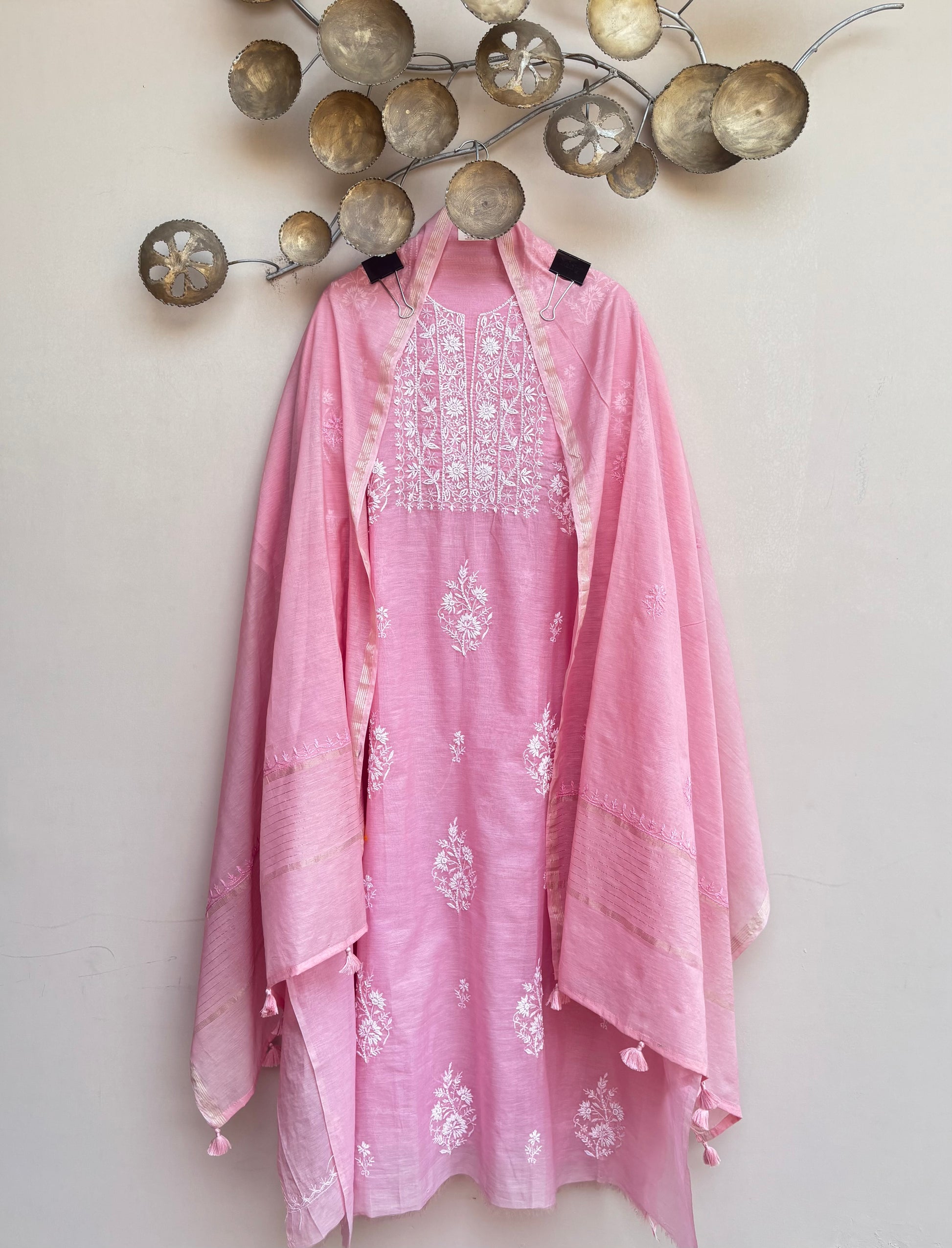 Blush Chikankari Unstitched Suit