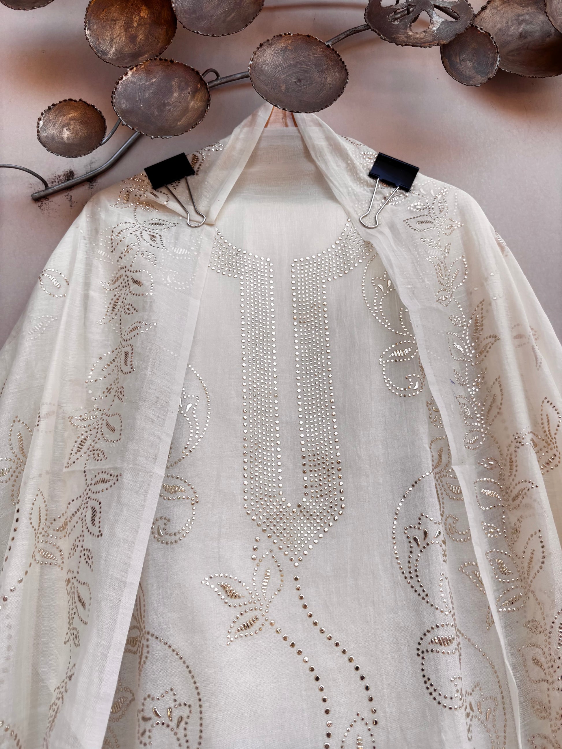 Pearl Noor Mulmul Chanderi Unstitched Suit