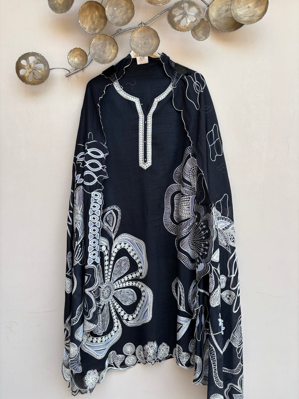 Mulmul Chanderi Dori Sequence Embroidery Suit