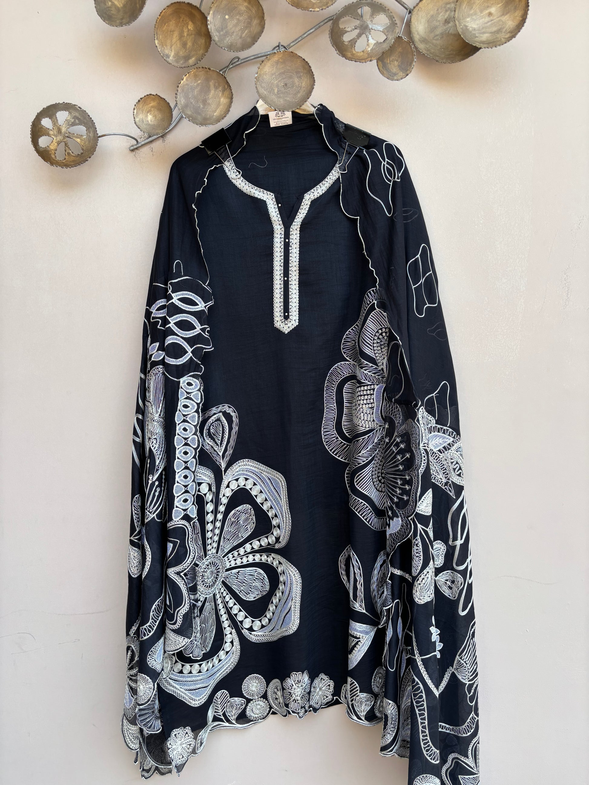 Mulmul Chanderi Dori Sequence Embroidery Suit