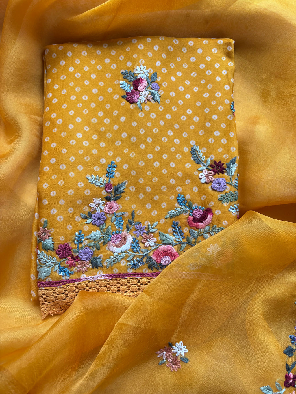 Vaarya Veil Pure Organza Unstitched Suit