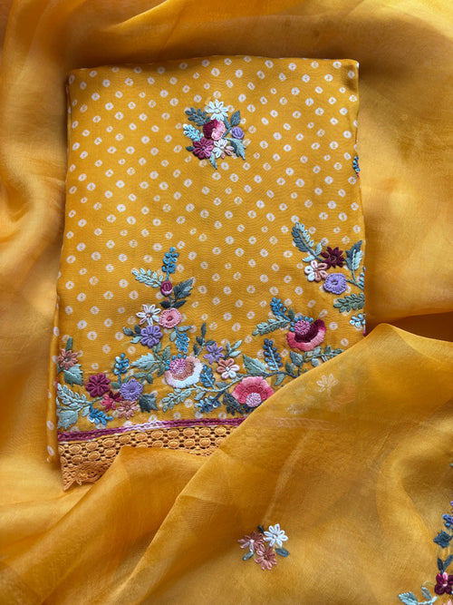 Vaarya Veil Pure Organza Unstitched Suit