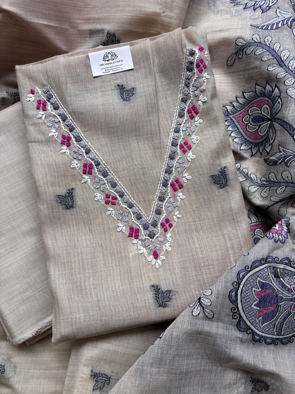 Kanaklata Jamdani Cotton Unstitched Suit