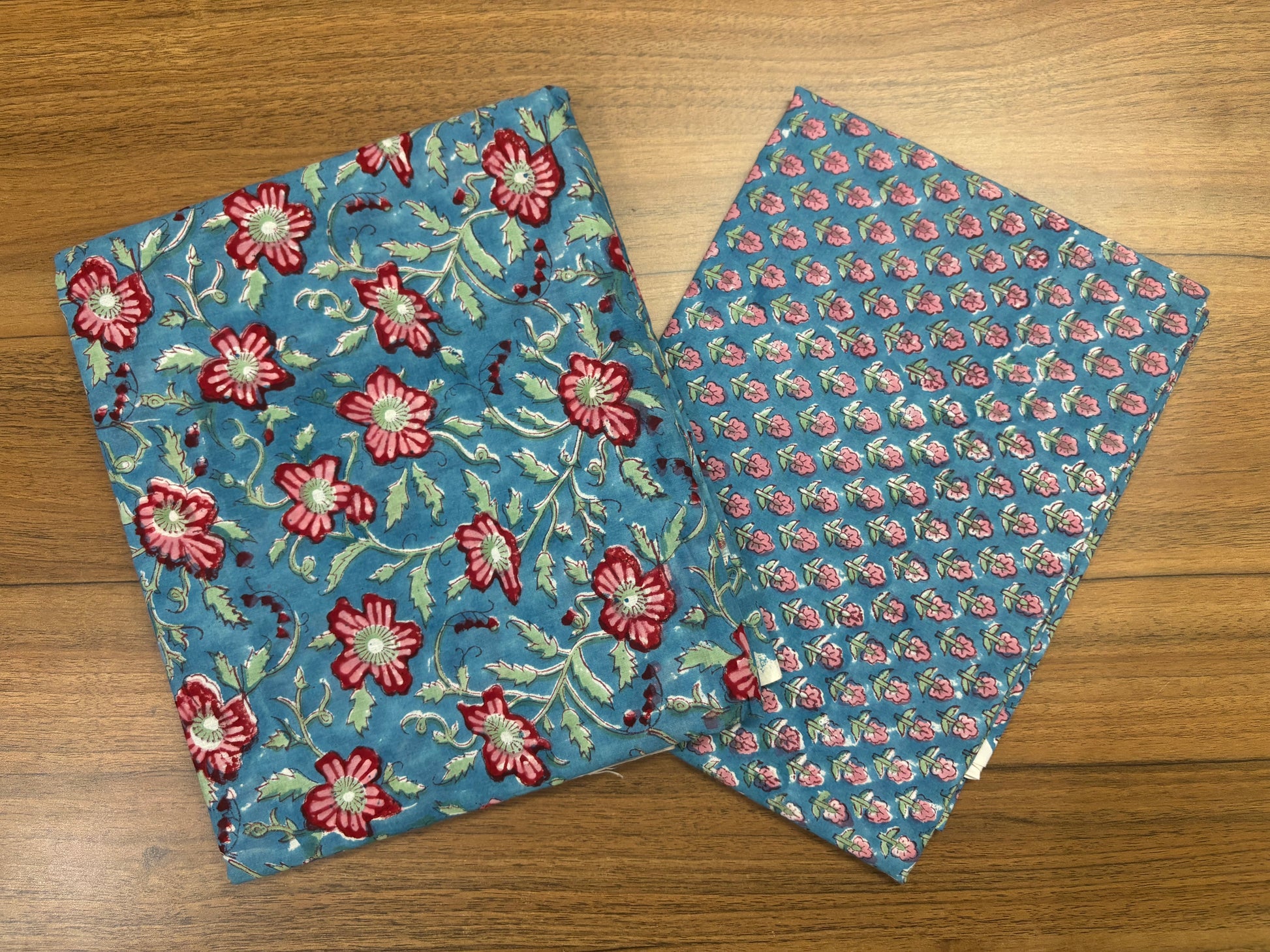 Sky Blue Kalamkari Mulmul Cotton 2pc Set
