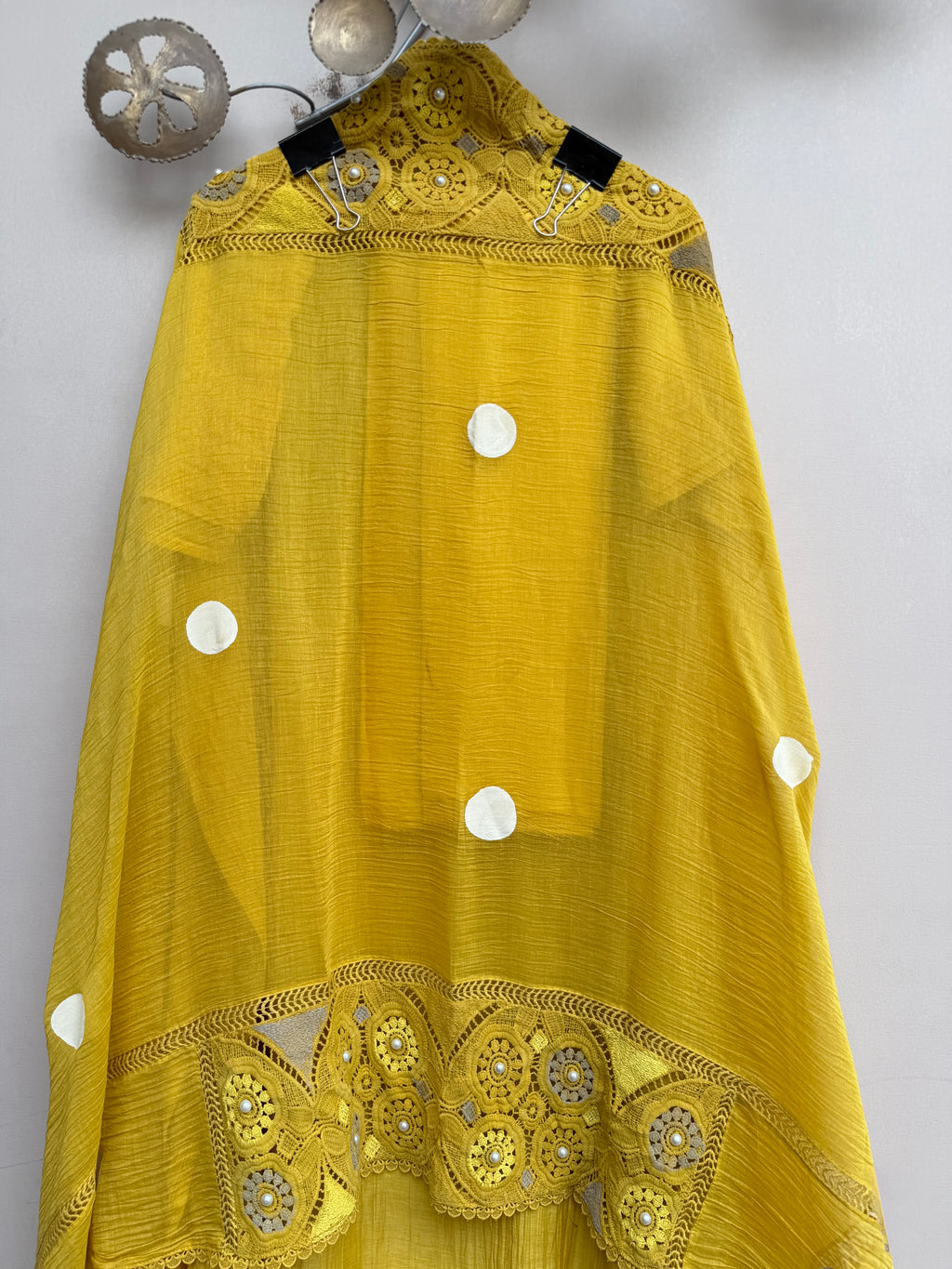 Fiza Polka Pearl Unstitched Suit