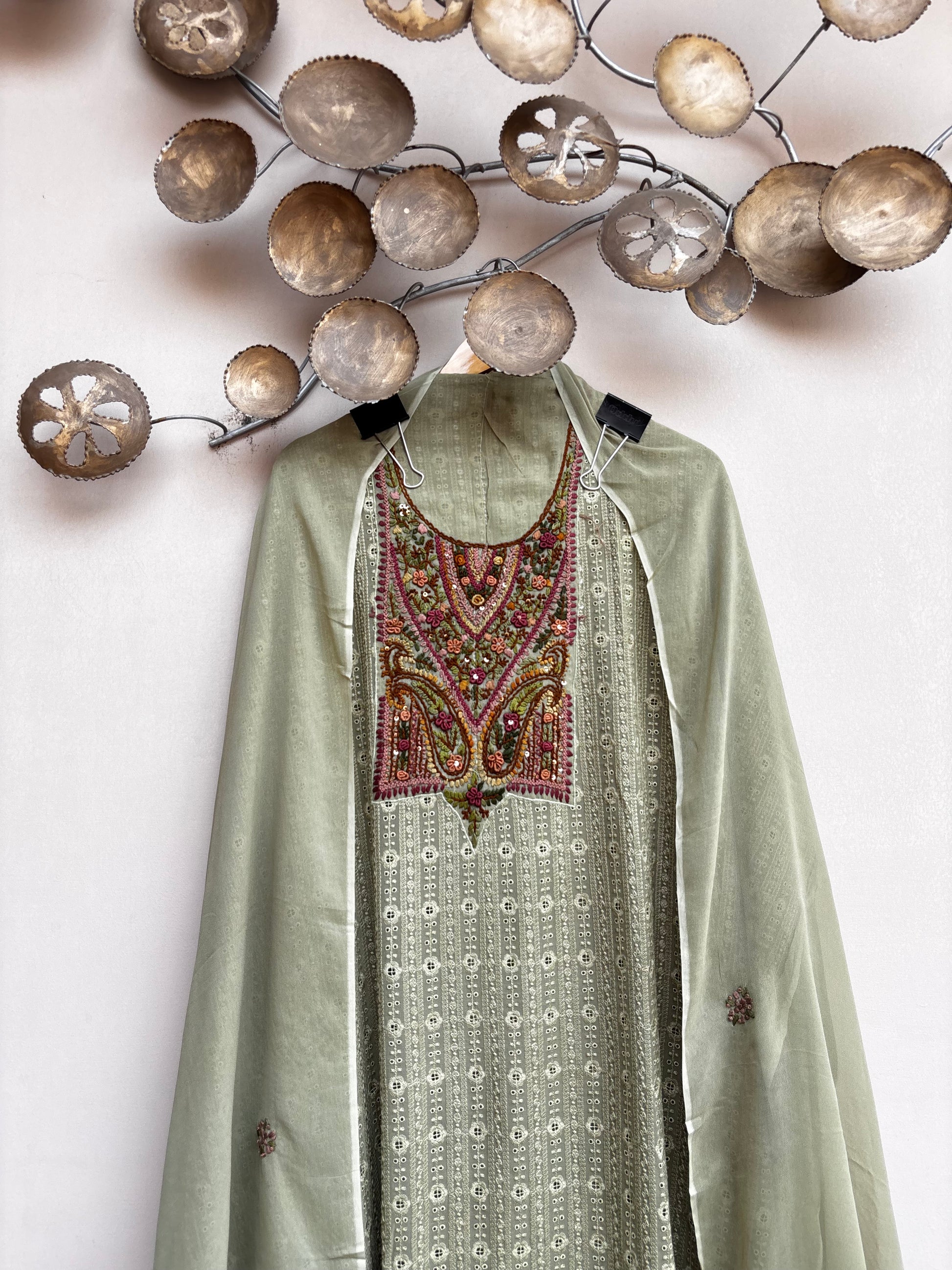 Mehndi Noor Georgette Unstitched Suit