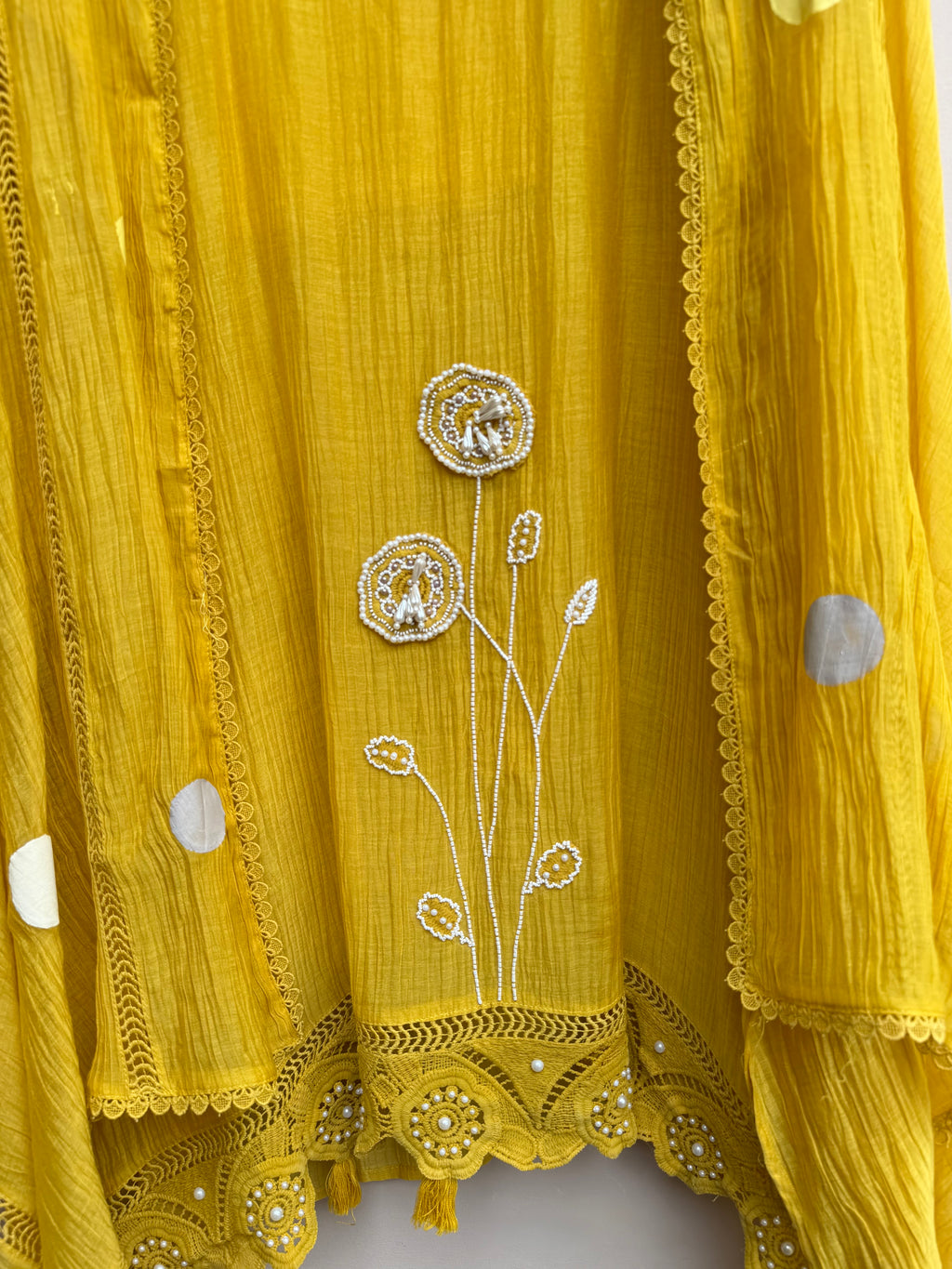 Fiza Polka Pearl Unstitched Suit