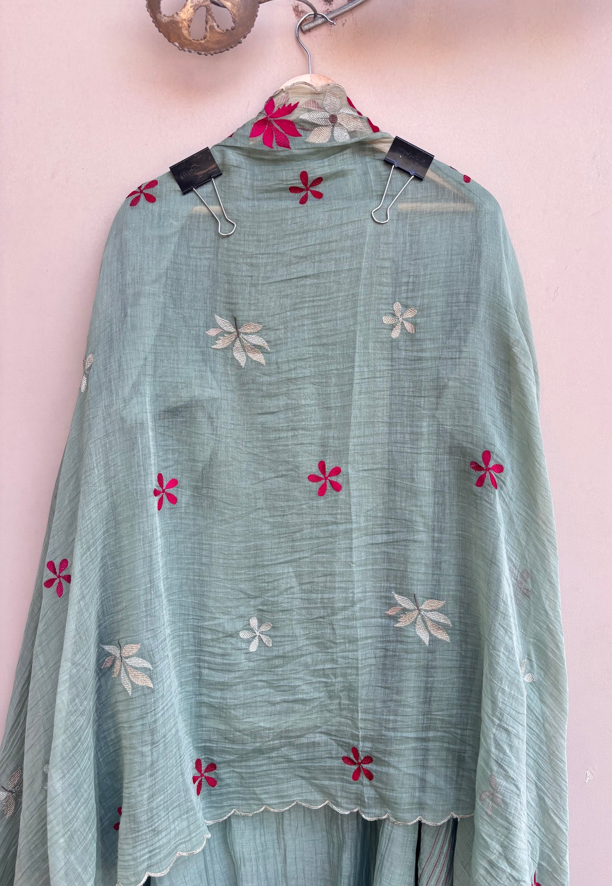 Yusra Veil Mulmul Chanderi Unstitched Suit